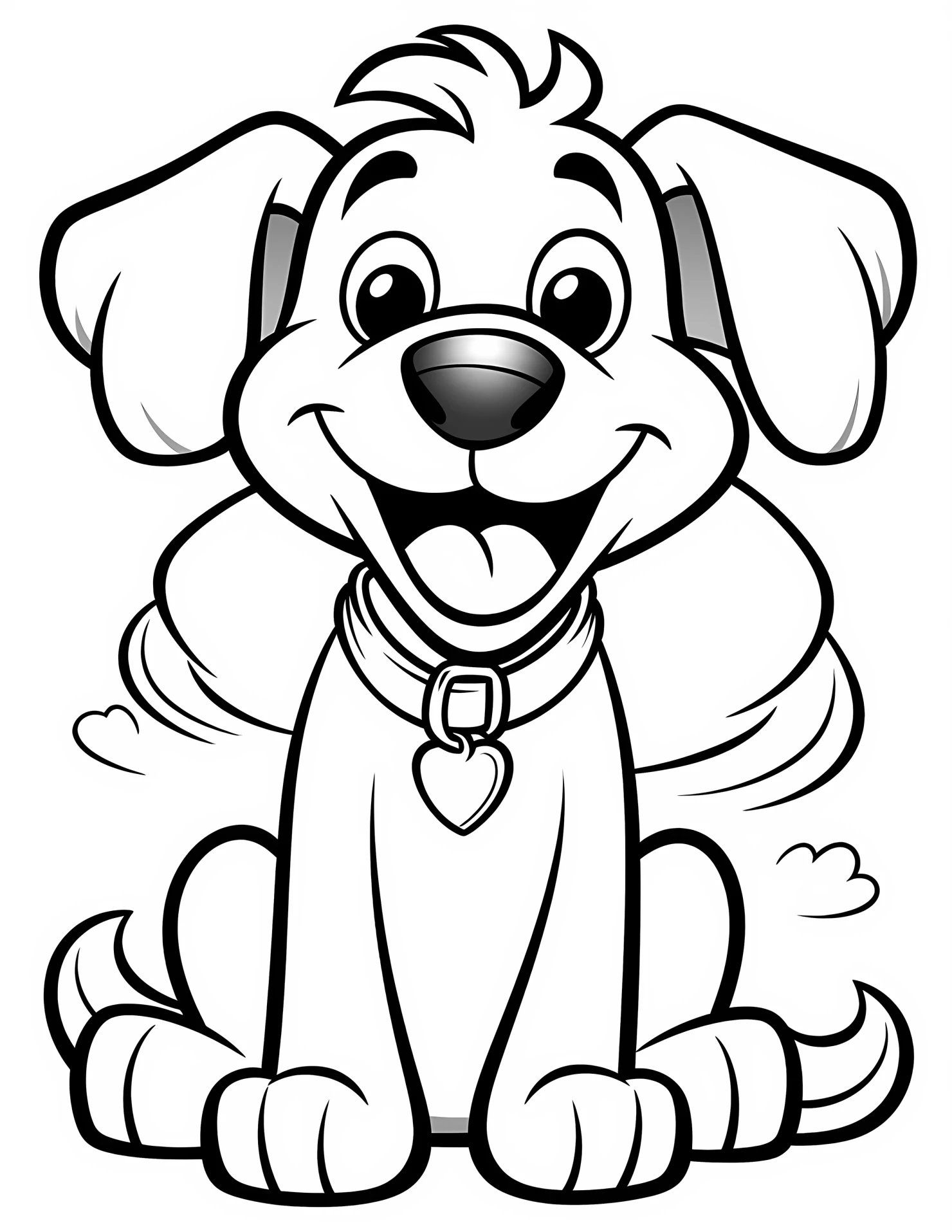 Dog for kids coloring page on white color background #31206