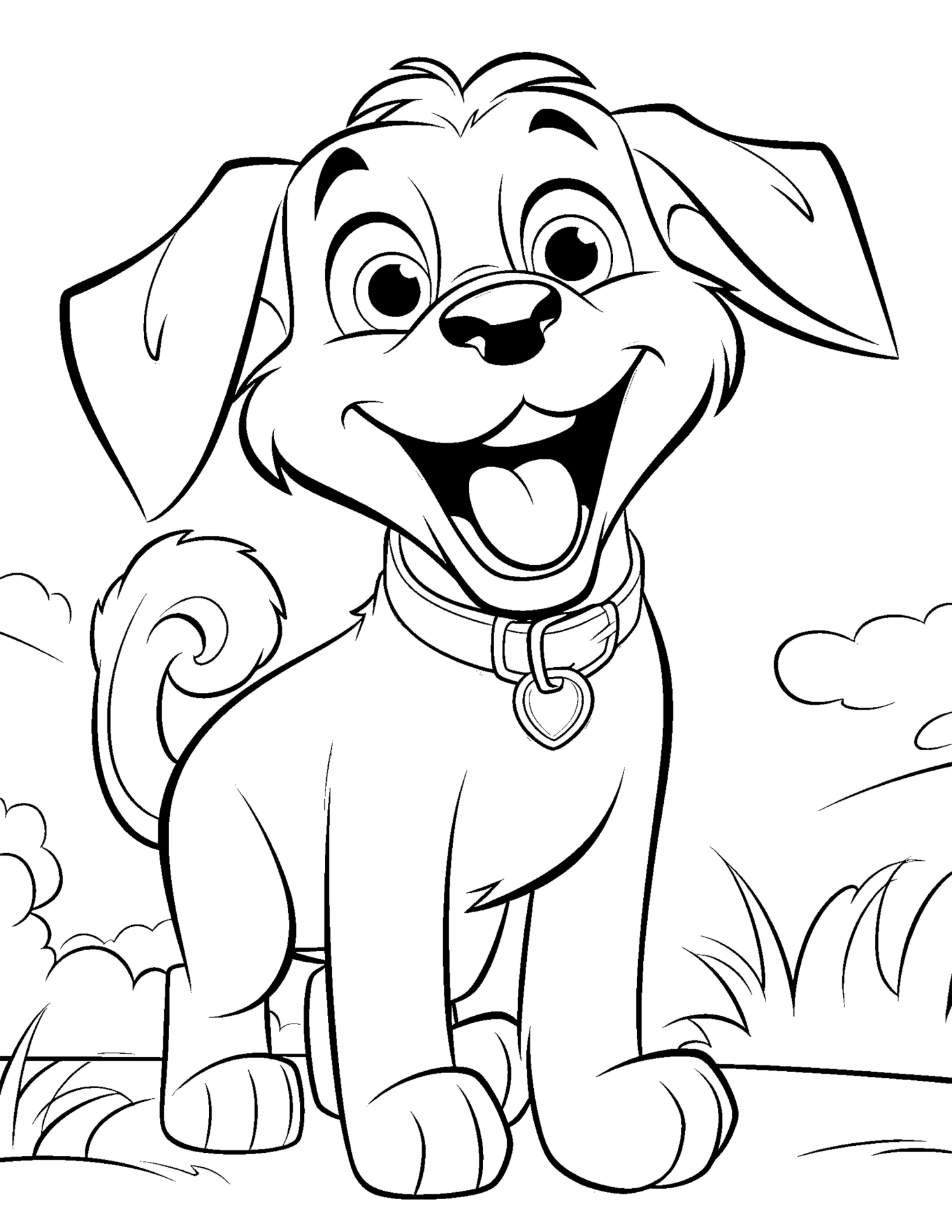 Dog for kids coloring page on white color background #31208