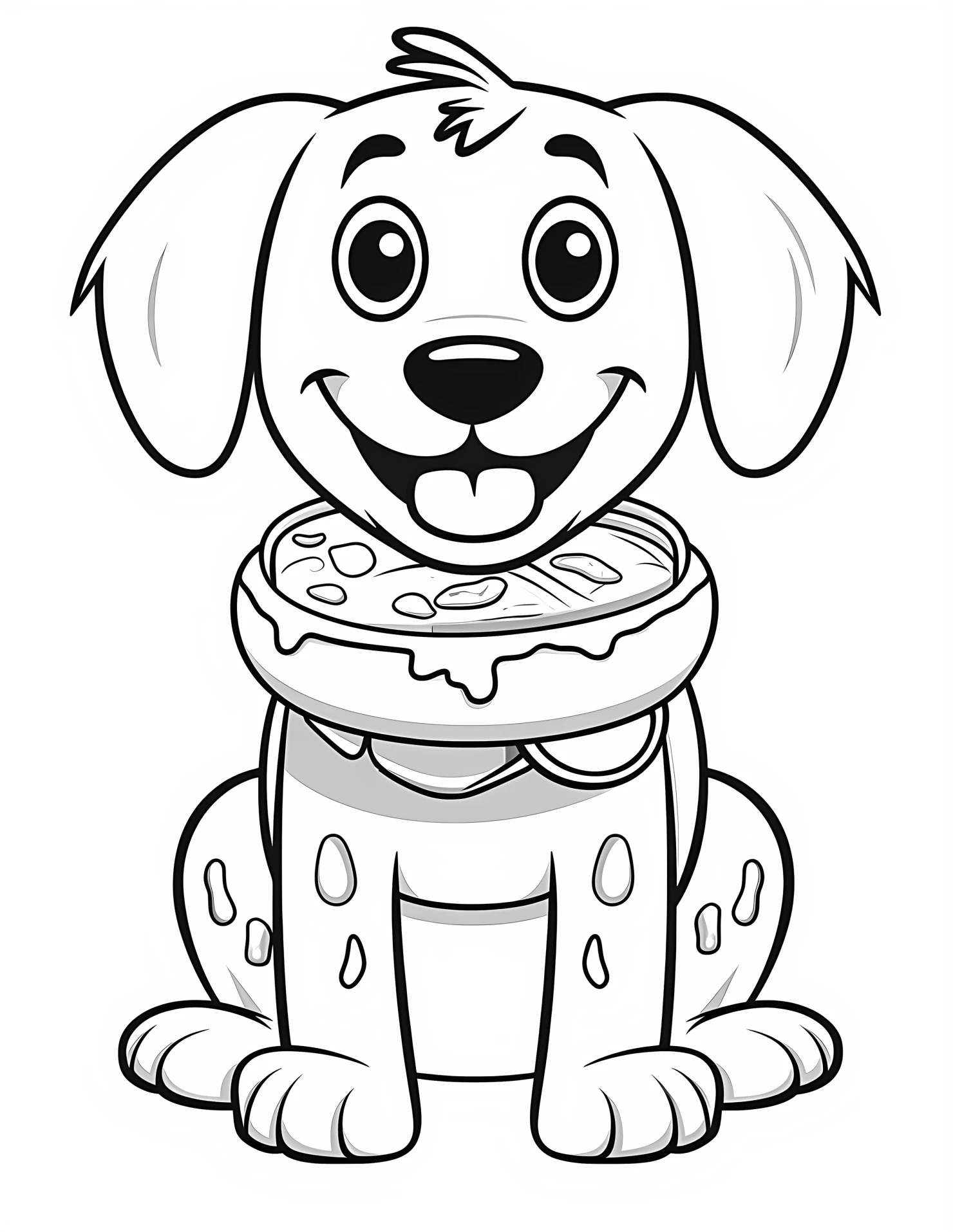 Dog for kids coloring page on white color background #31209