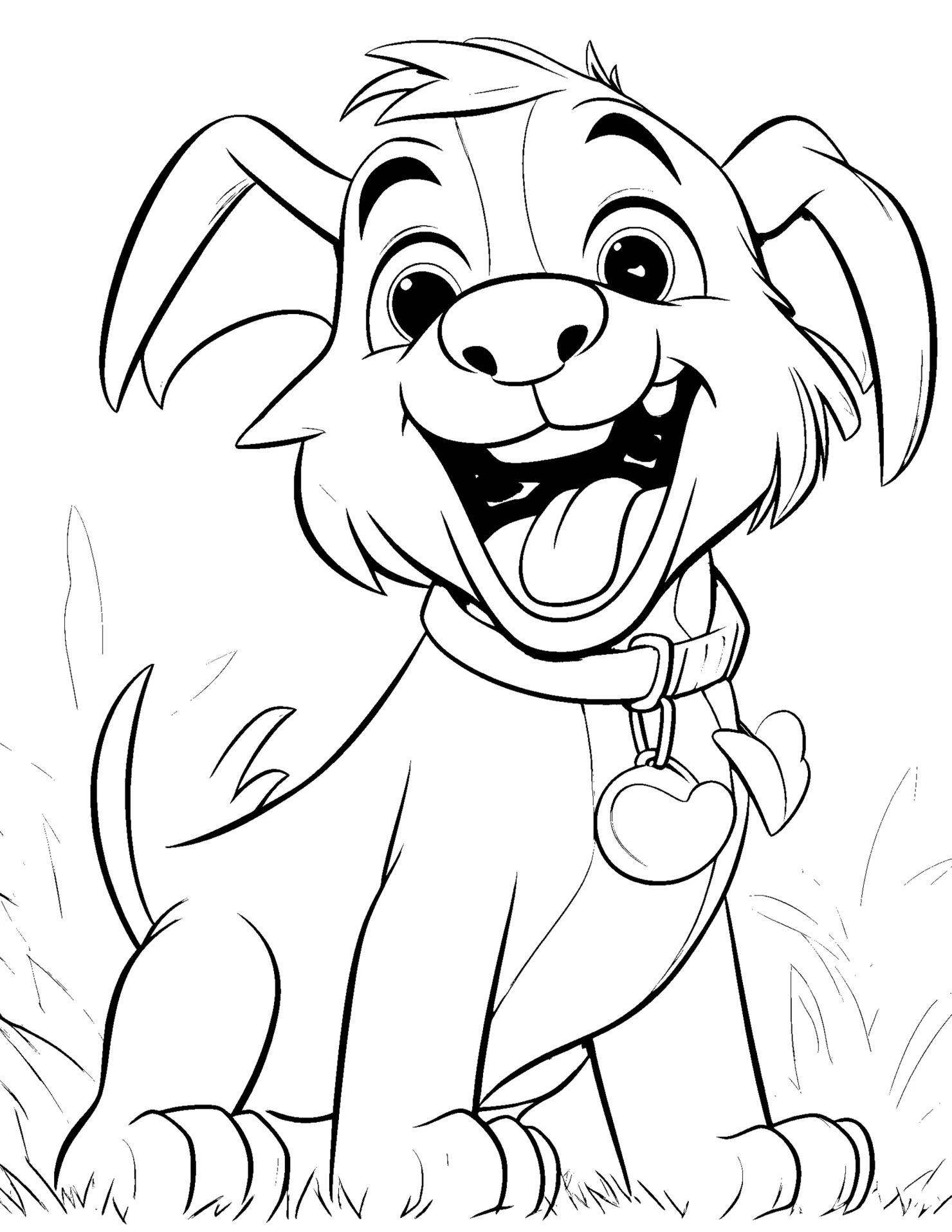 Dog for kids coloring page on white color background #31211