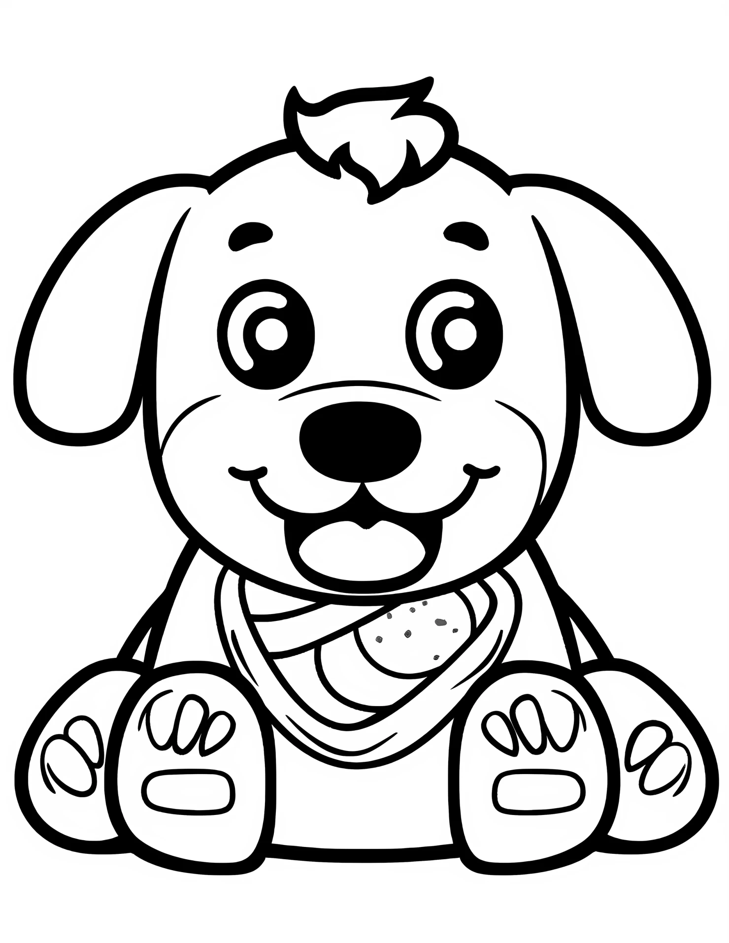 Dog for kids coloring page on white color background #31212