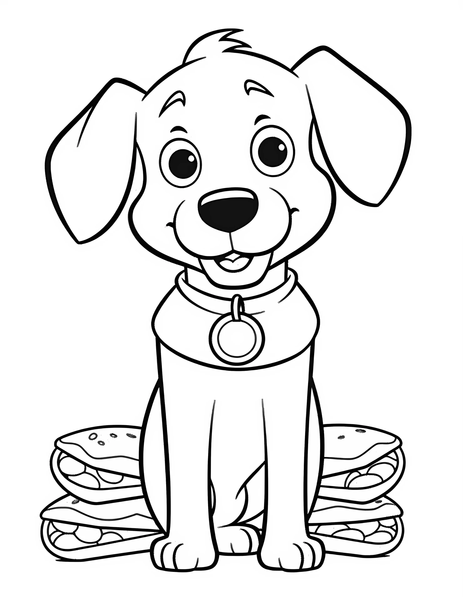 Dog for kids coloring page on white color background #31213