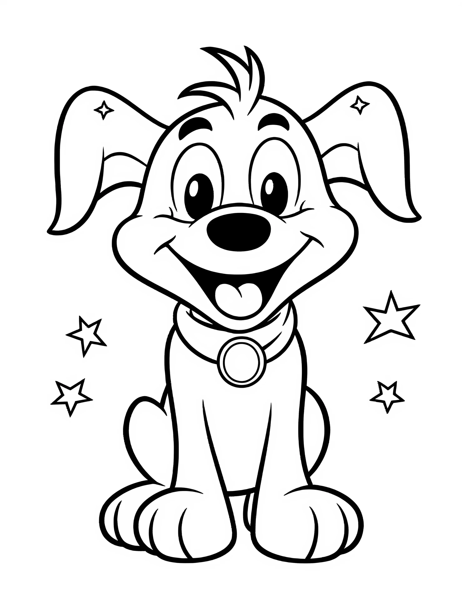 Dog for kids coloring page on white color background #31217
