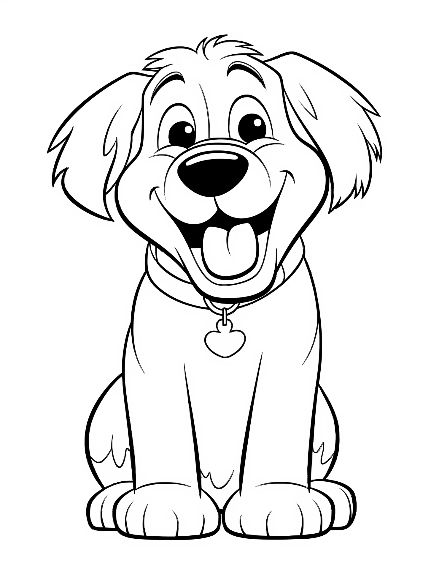 Dog for kids coloring page on white color background #31219