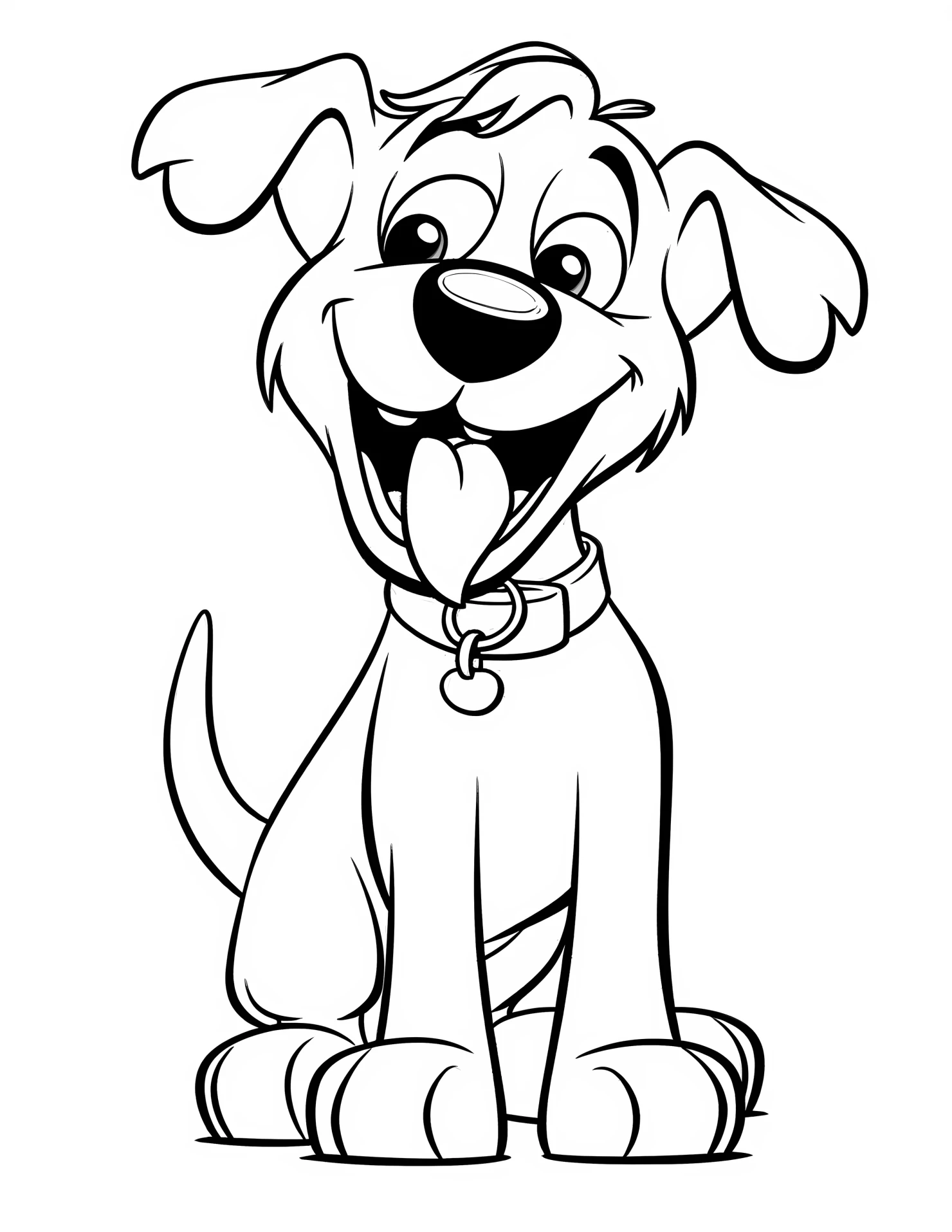 Dog for kids coloring page on white color background #31221
