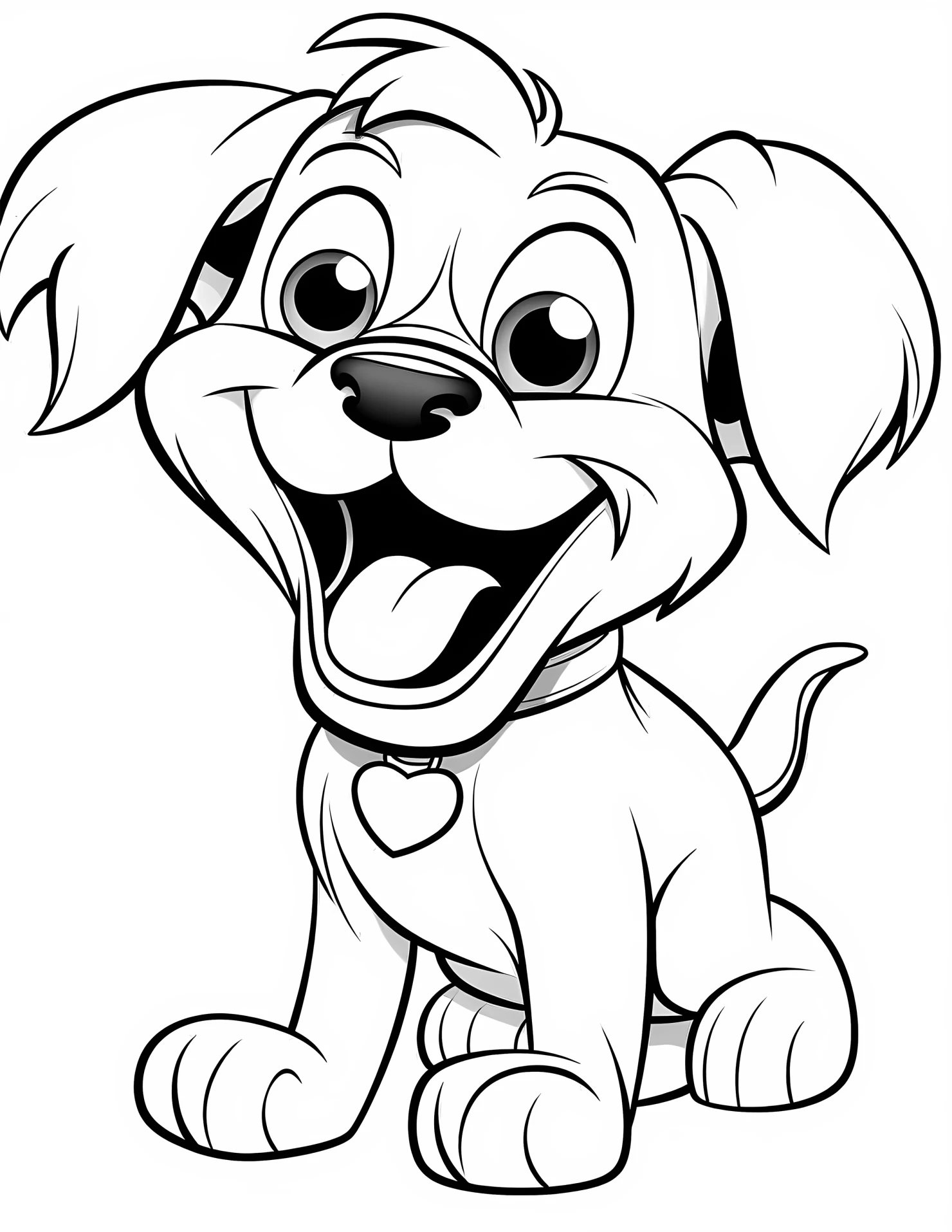 Dog for kids coloring page on white color background #31222