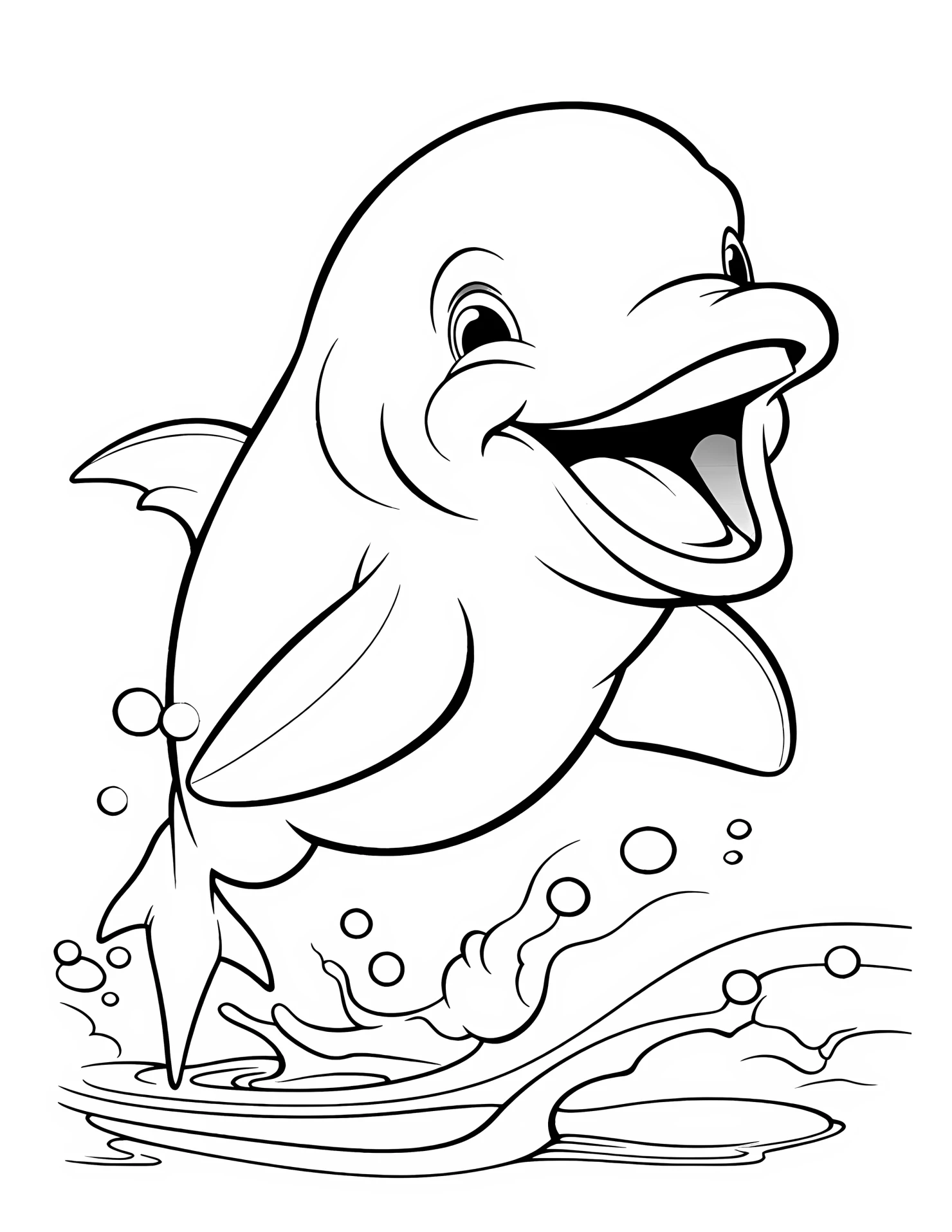 Dolphin for kids coloring page on white color background #31225