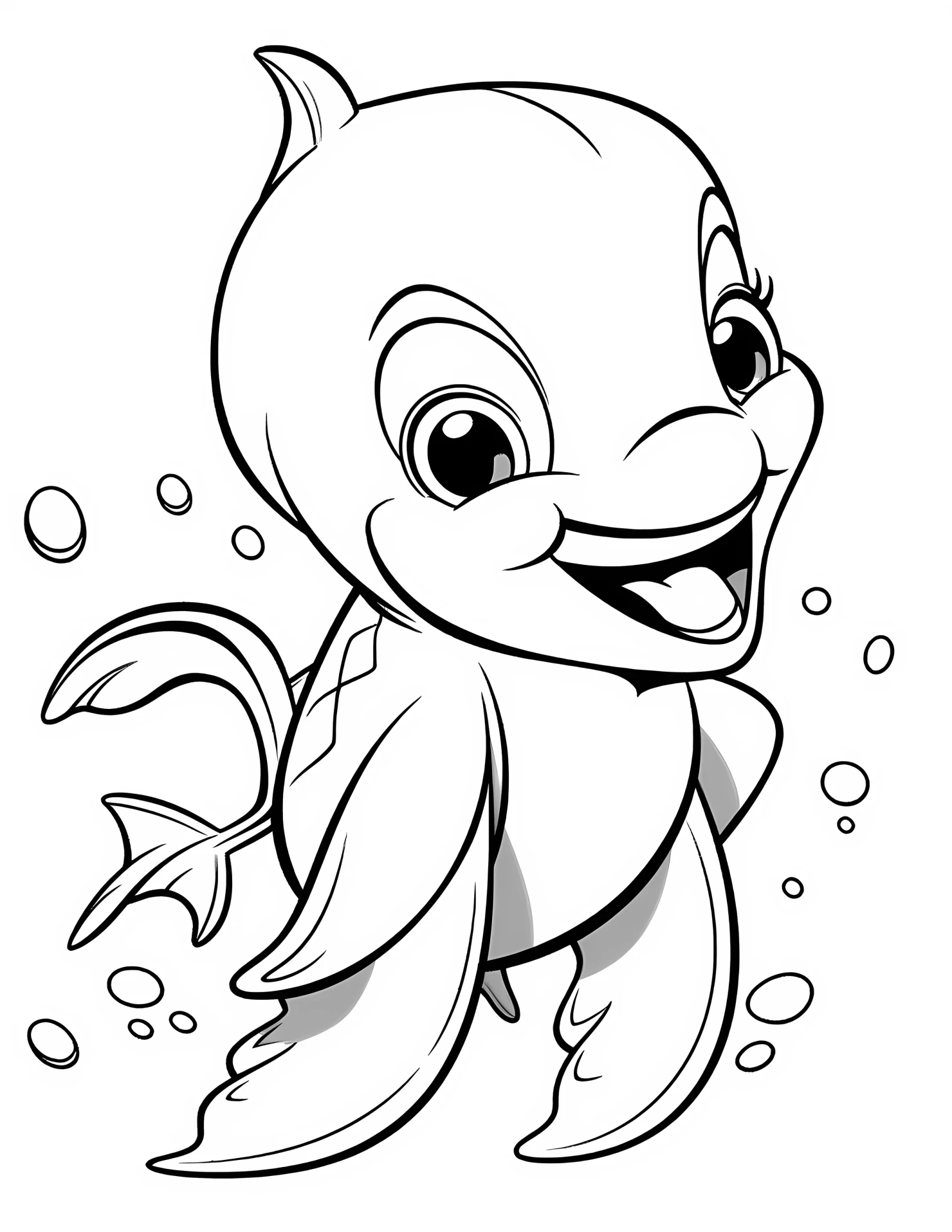Dolphin for kids coloring page on white color background #31226