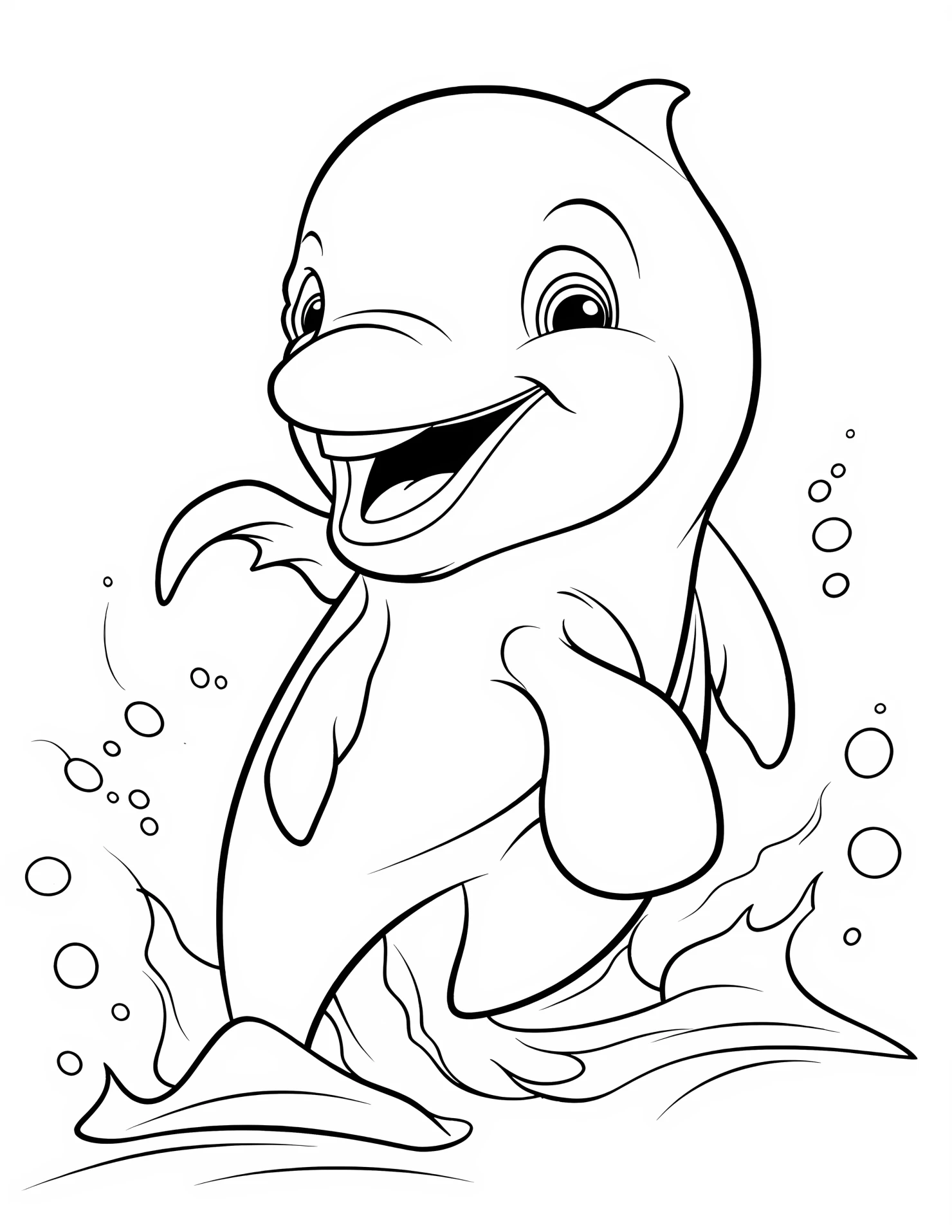 Dolphin for kids coloring page on white color background #31227