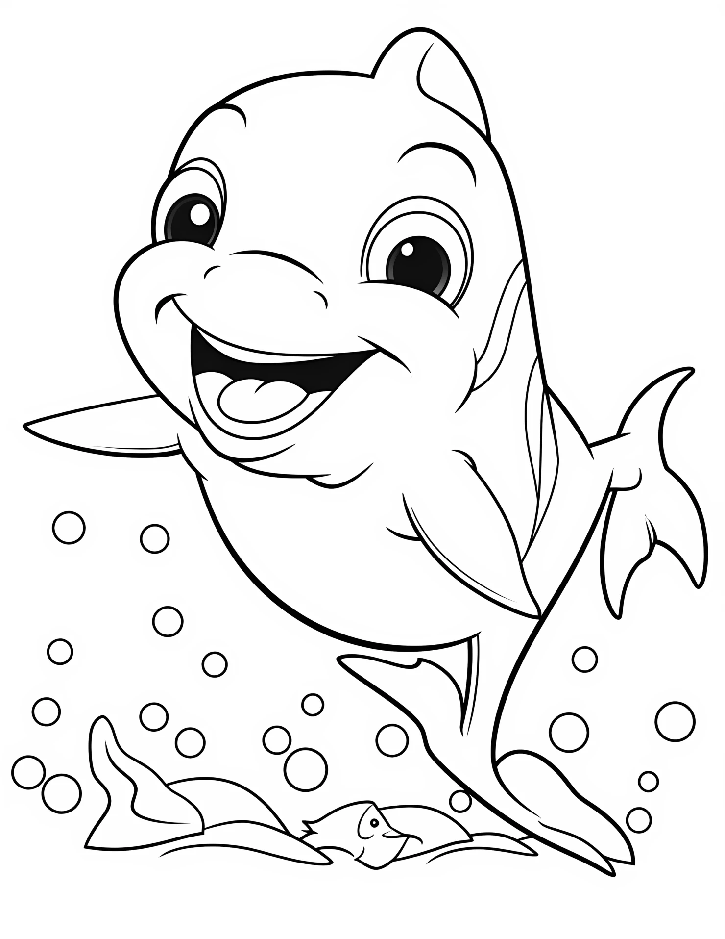 Dolphin for kids coloring page on white color background #31228
