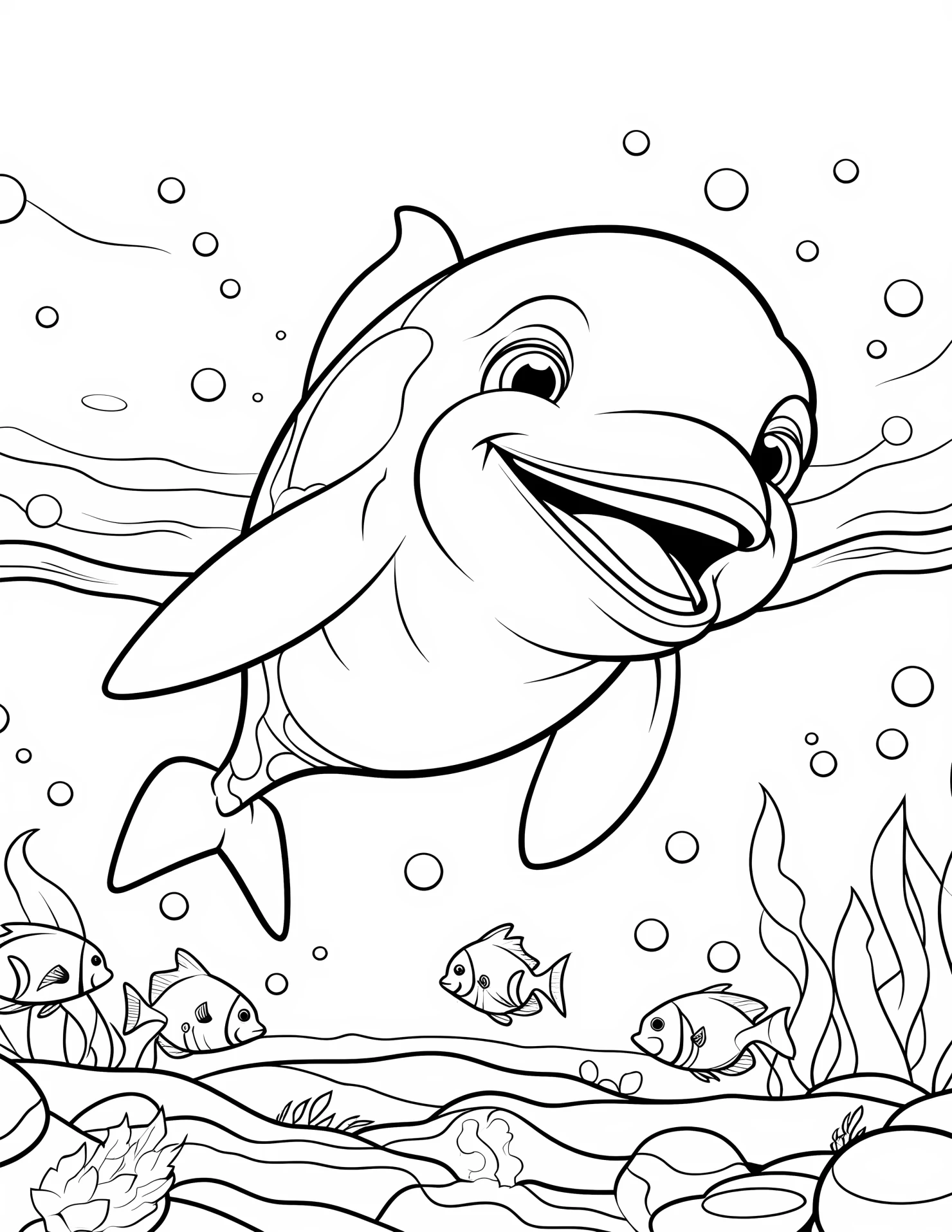 Dolphin for kids coloring page on white color background #31229