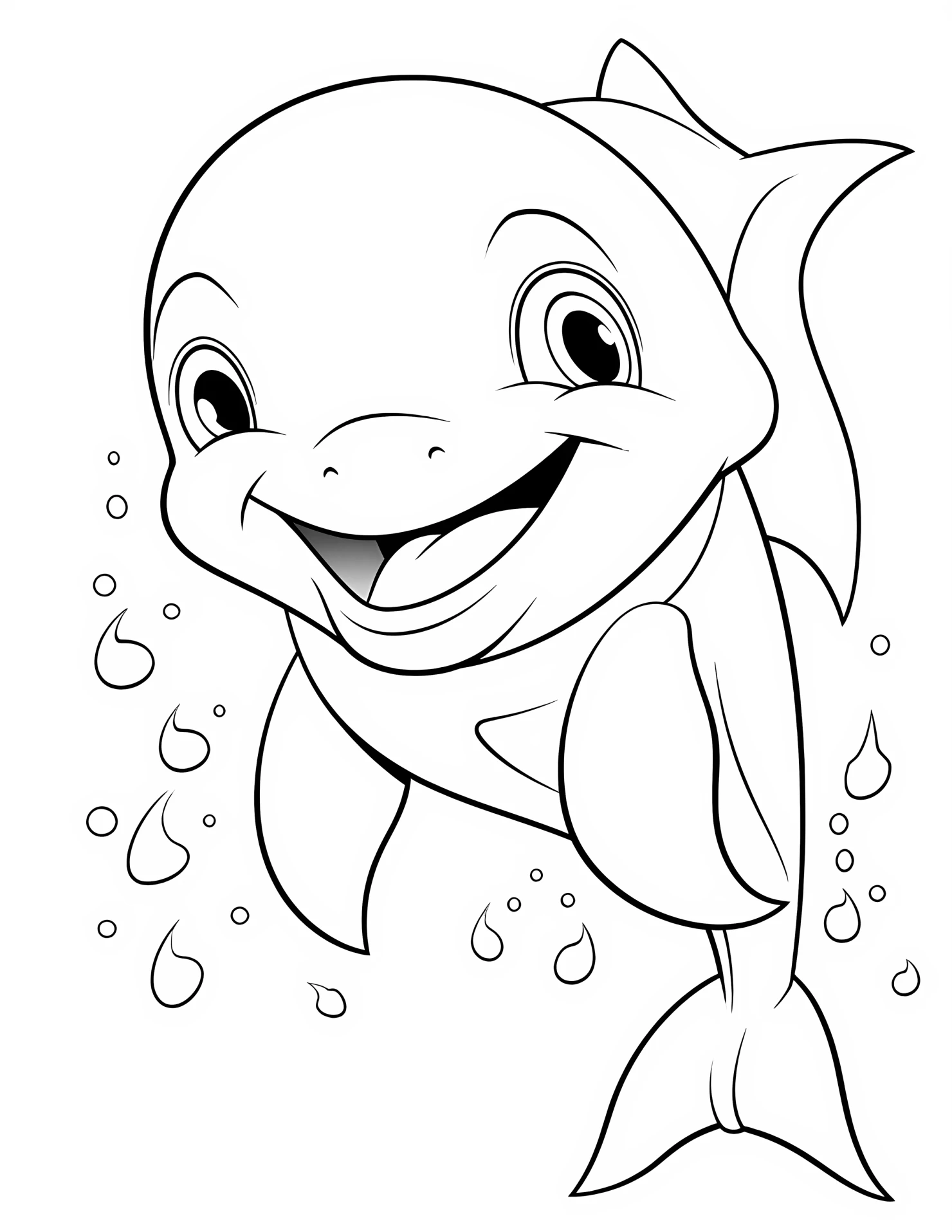 Dolphin for kids coloring page on white color background #31230