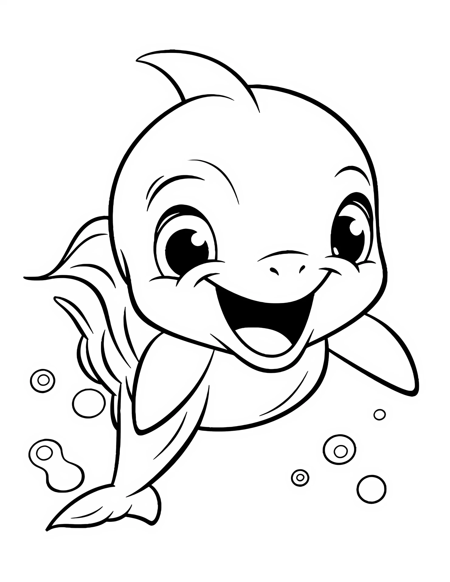 Dolphin for kids coloring page on white color background #31231