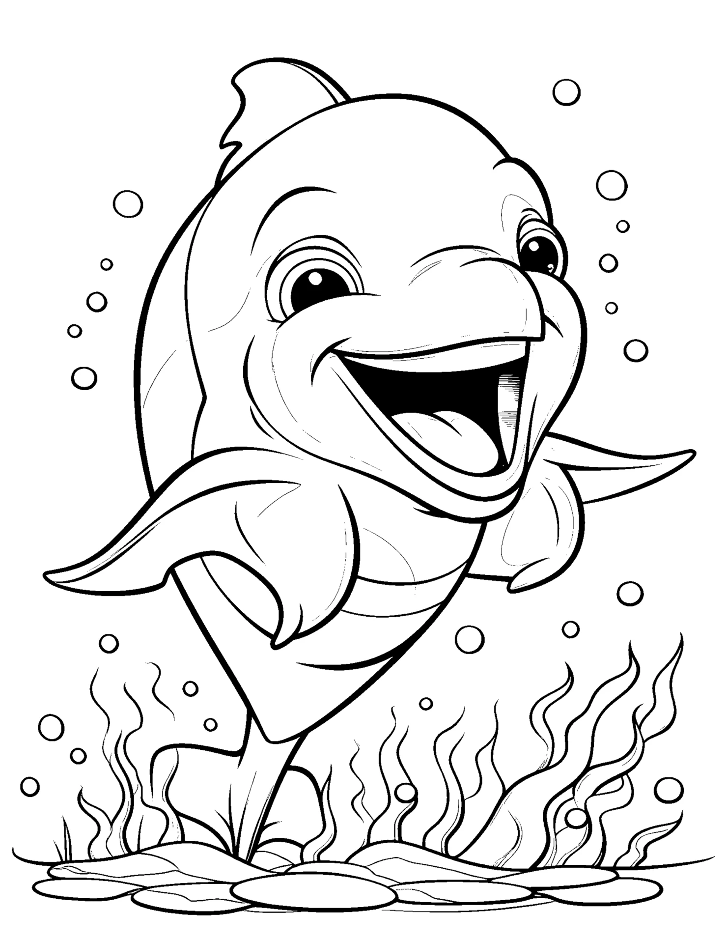 Dolphin for kids coloring page on white color background #31232
