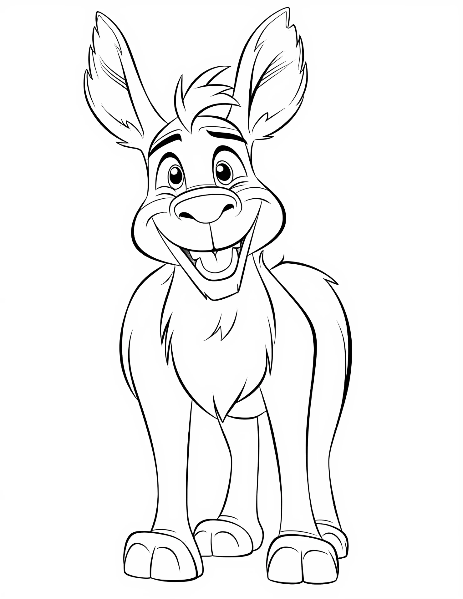 Donkey for kids coloring page on white color background #31234