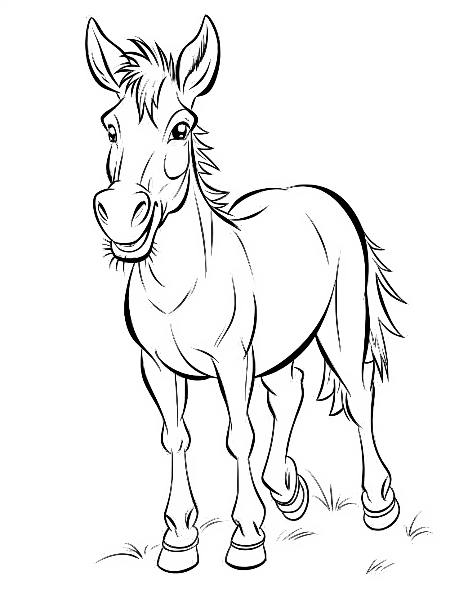 Donkey for kids coloring page on white color background #31235