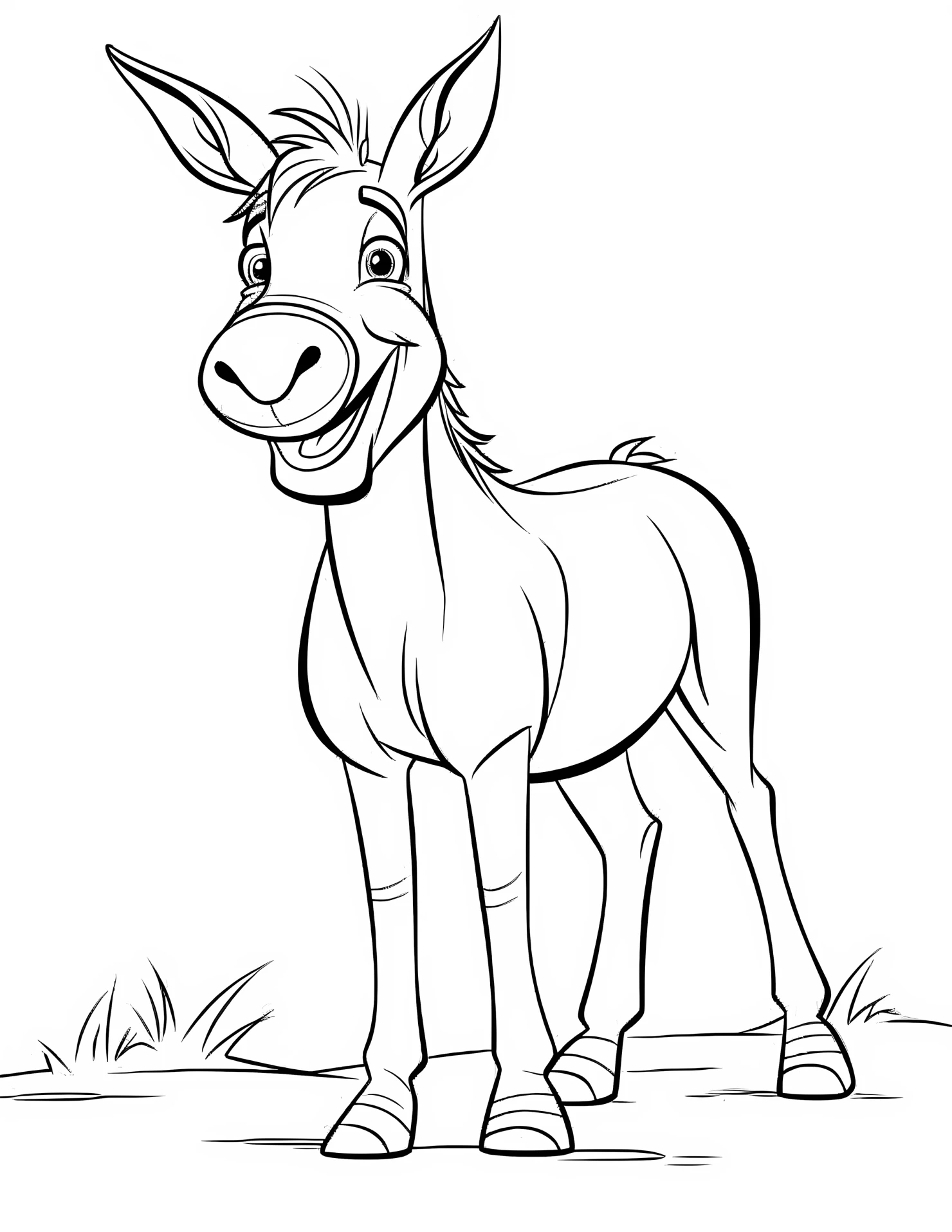 Donkey for kids coloring page on white color background #31236