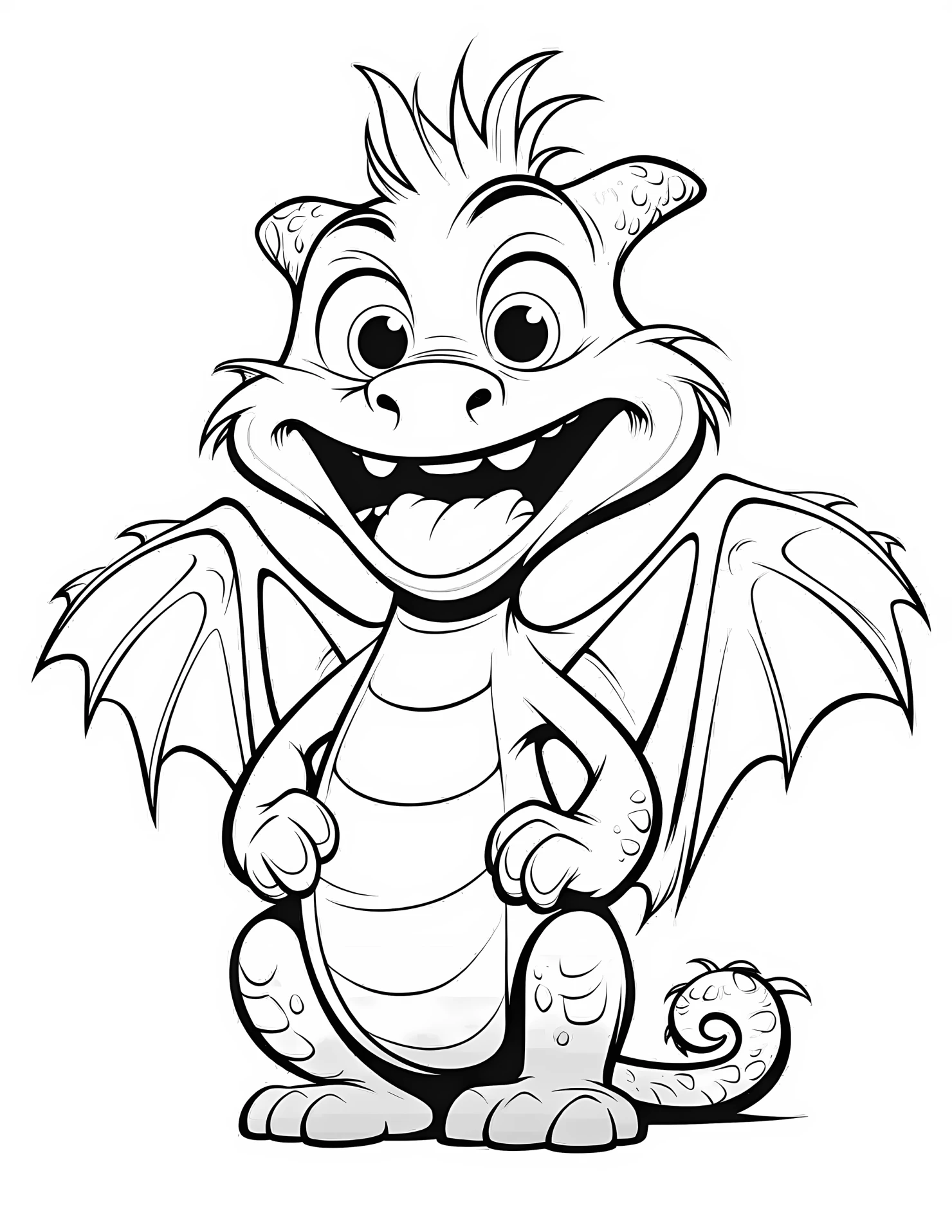 Dragon for kids coloring page on white color background #31244