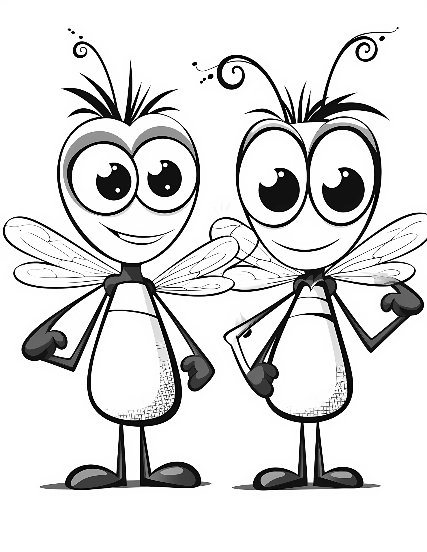 Dragonflies for kids coloring page on white color background #31245