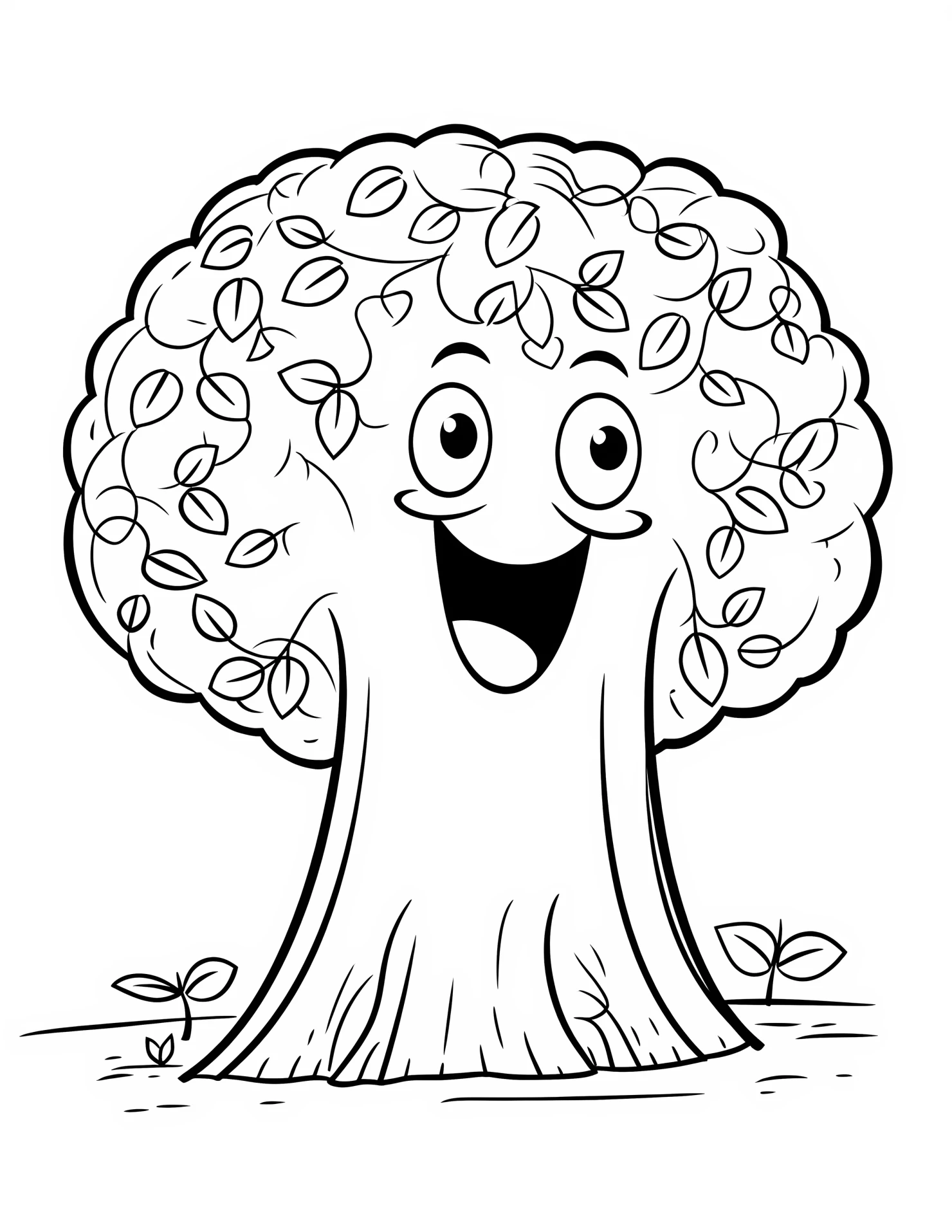 Dogwood tree for kids coloring page on white color background #31250