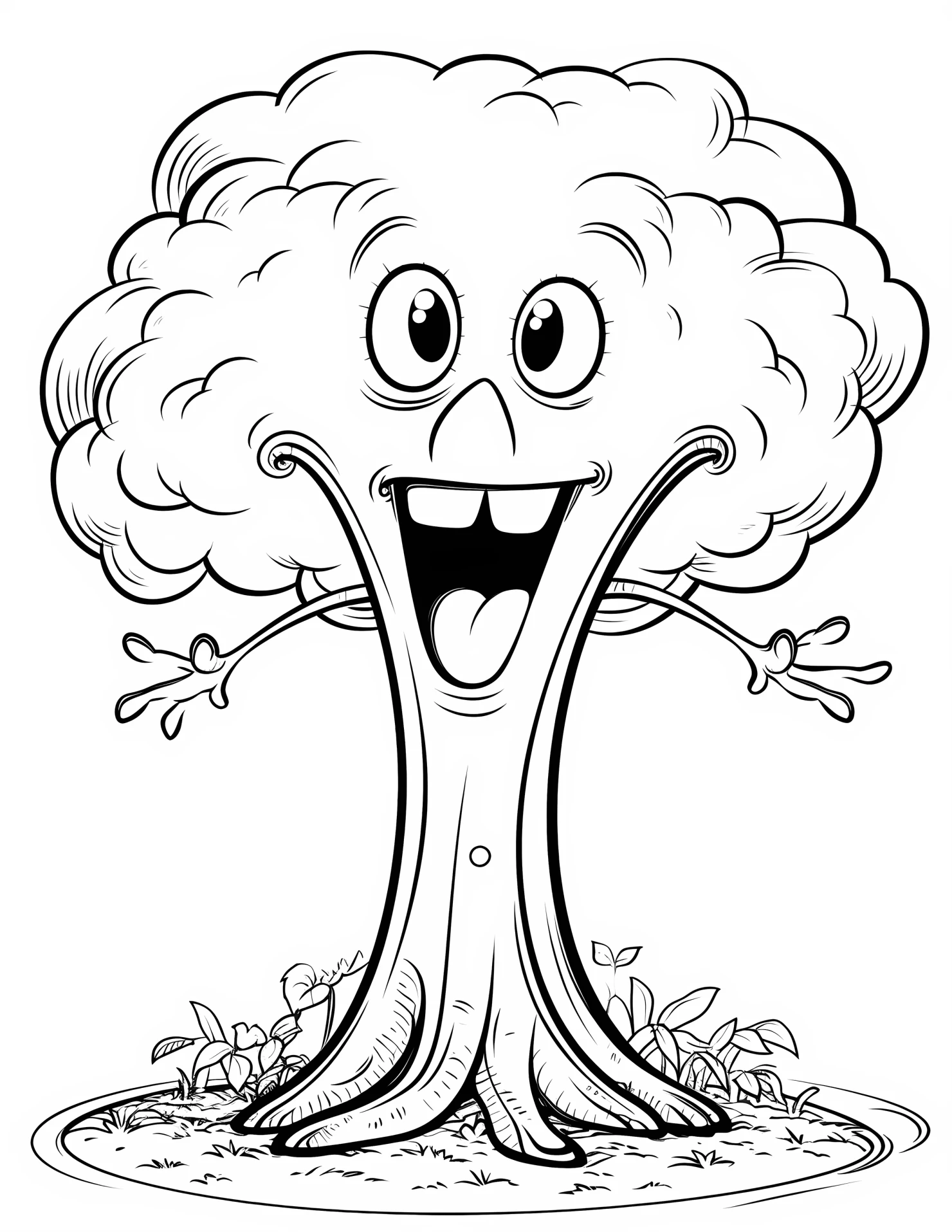 Dogwood tree for kids coloring page on white color background #31251