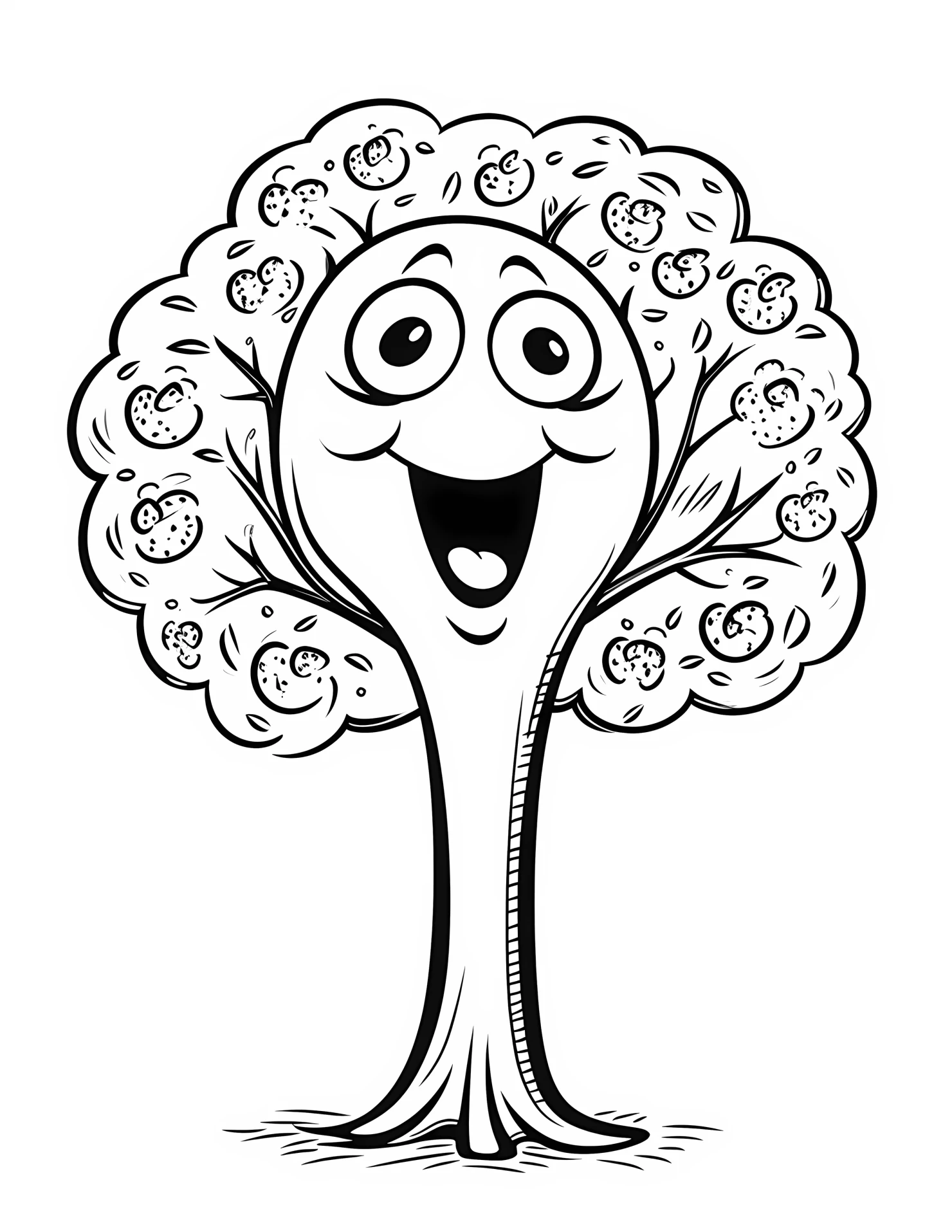 Dogwood tree for kids coloring page on white color background #31252