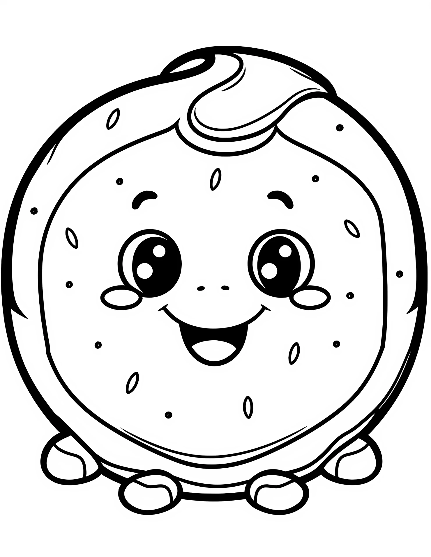 Donut for kids coloring page on white color background #31253