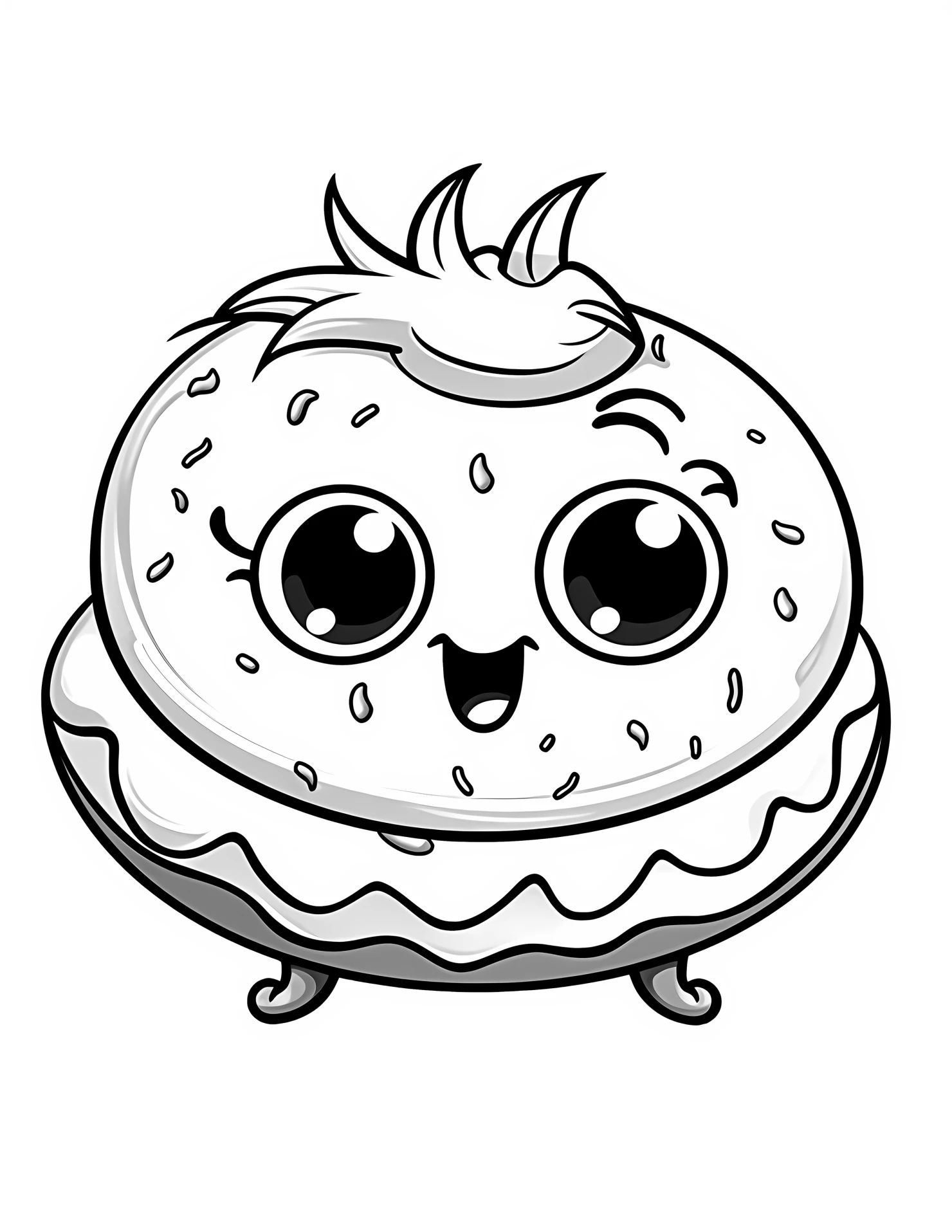 Donut for kids coloring page on white color background #31254