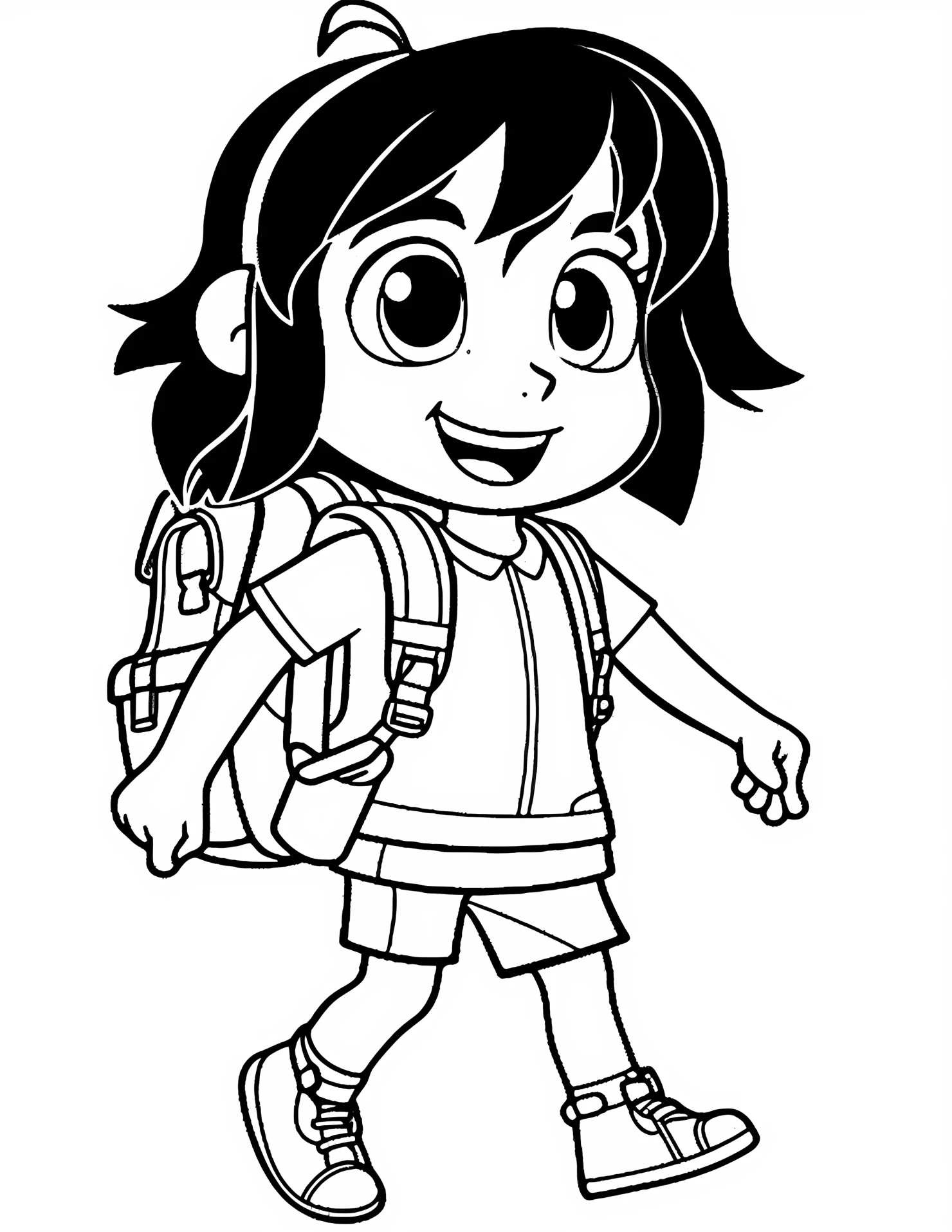 Dora for kids coloring page on white color background #31257
