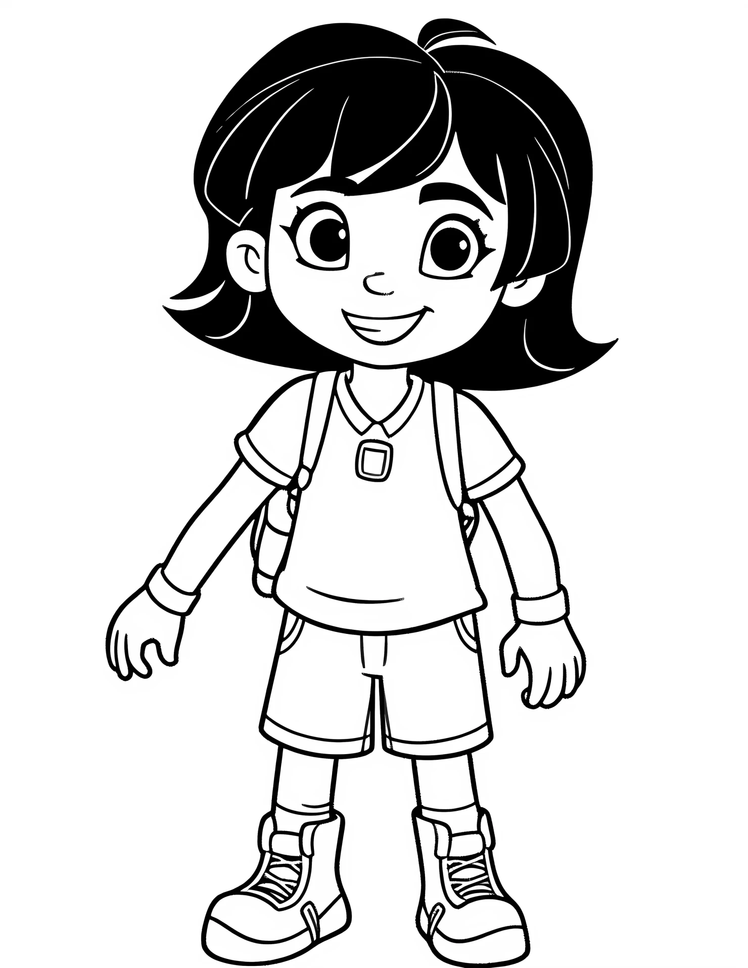 Dora for kids coloring page on white color background #31258
