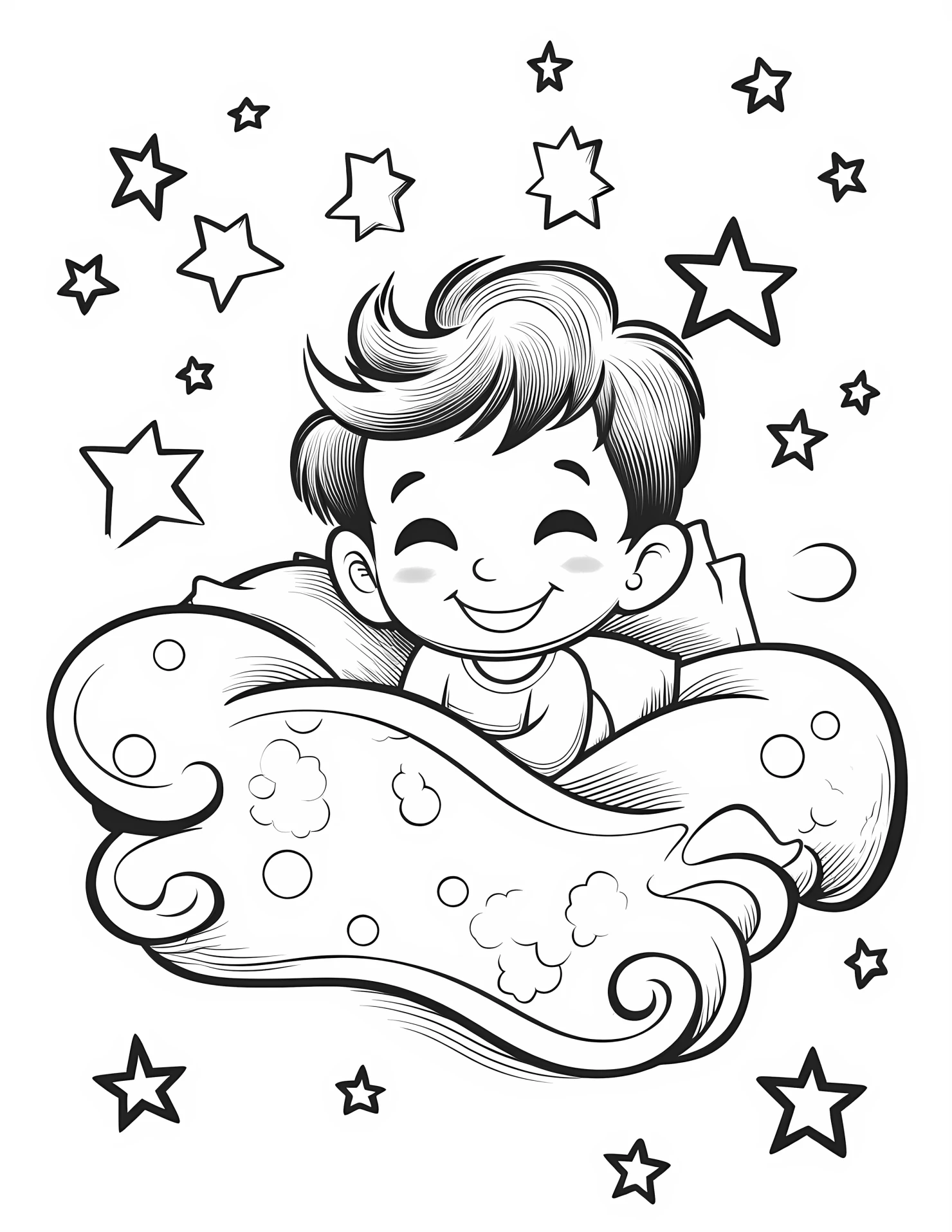 Dream for kids coloring page on white color background #31266