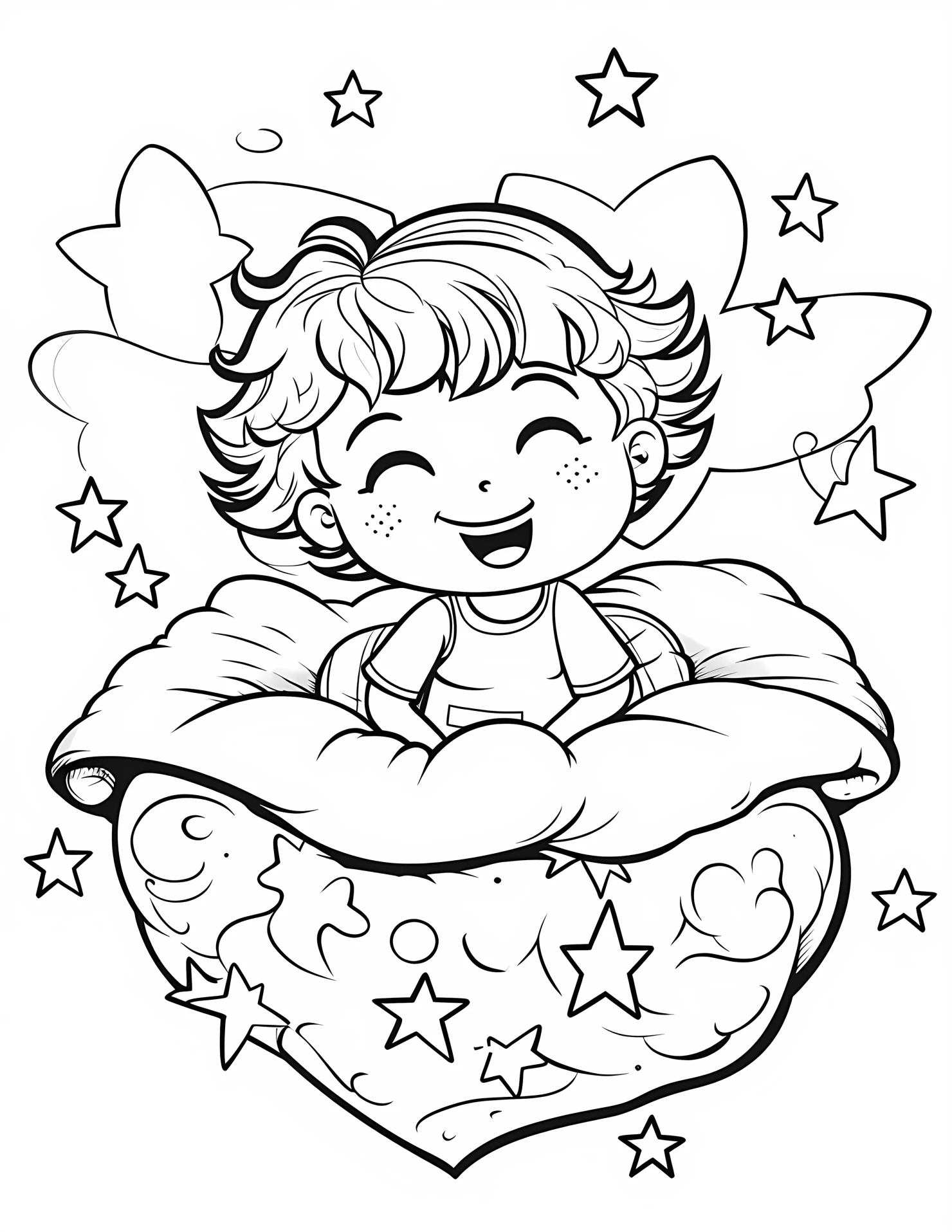Dream for kids coloring page on white color background #31268