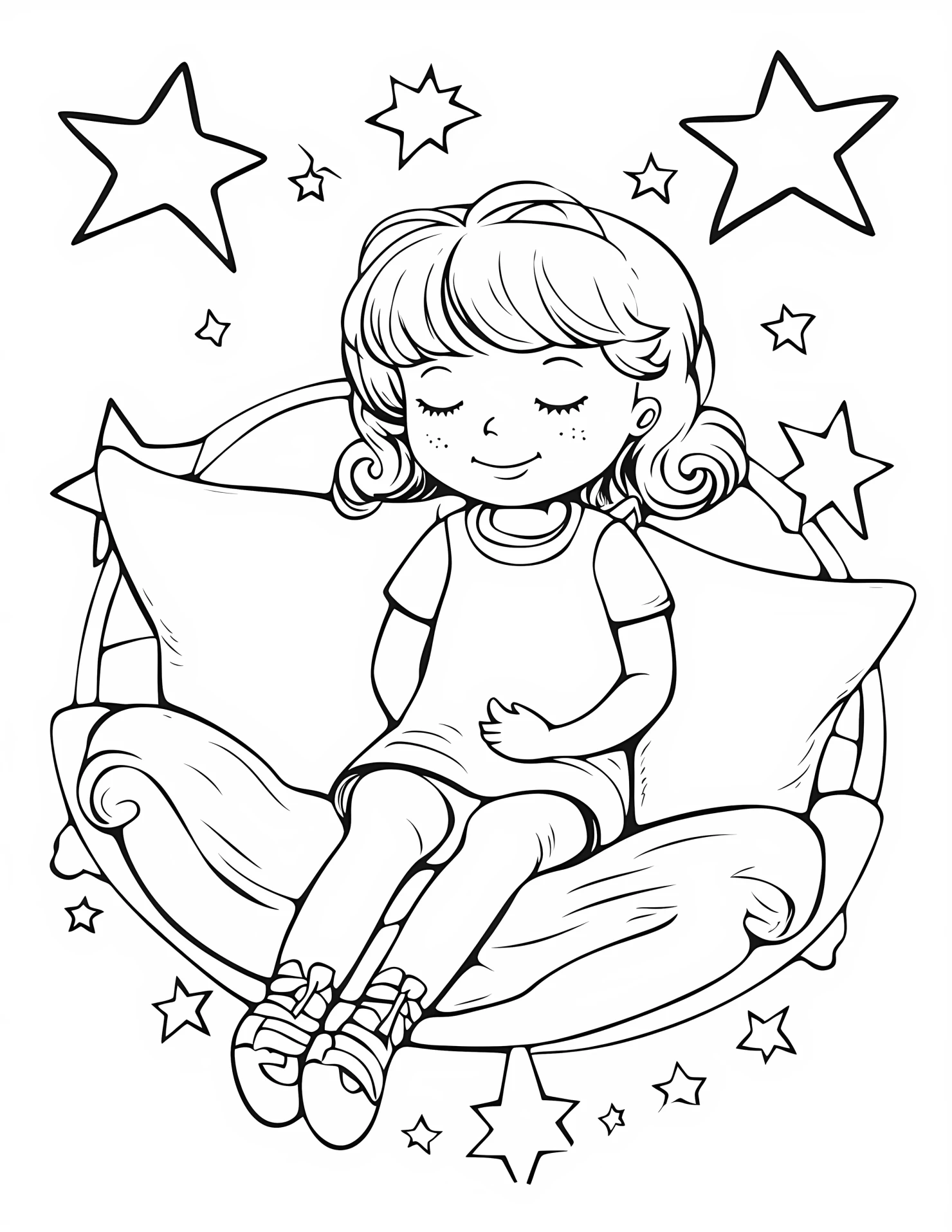Dream for kids coloring page on white color background #31270