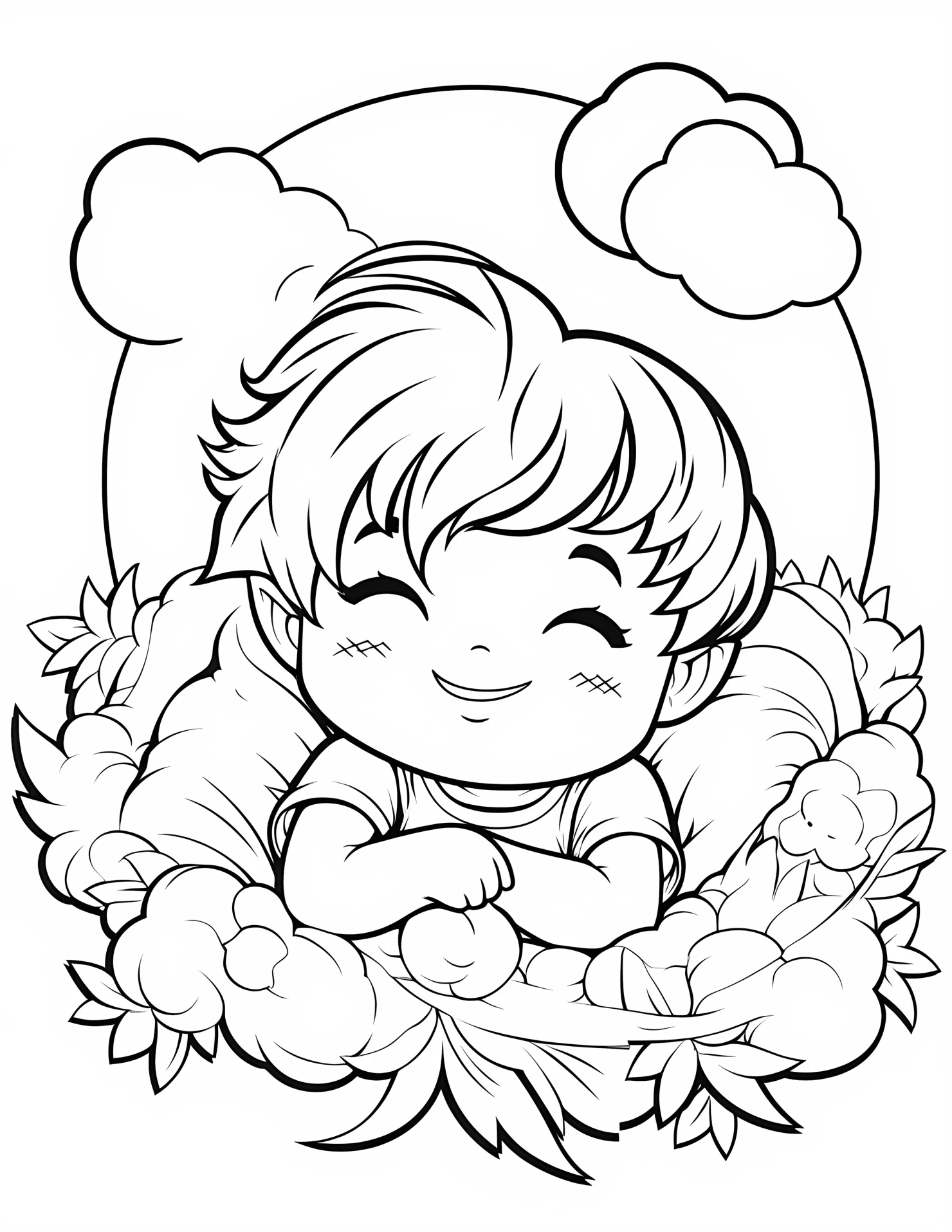 Dream for kids coloring page on white color background #31271