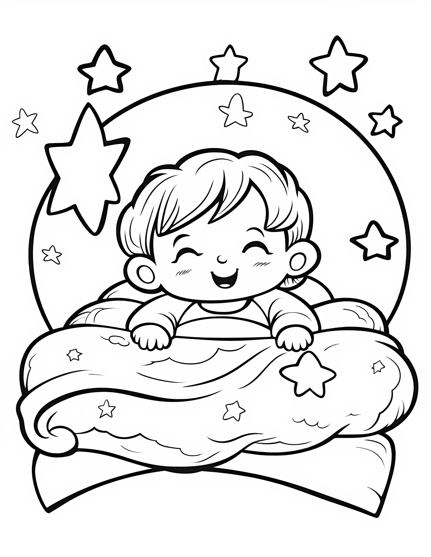 Dream for kids coloring page on white color background #31274