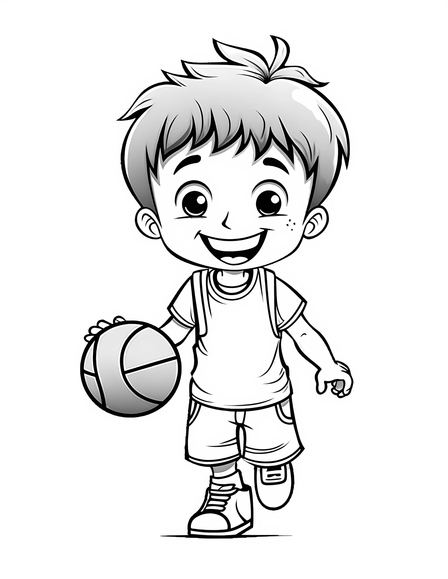 Dribbling for kids coloring page on white color background #31276
