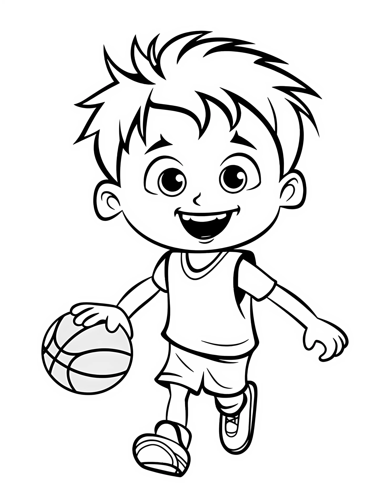 Dribbling for kids coloring page on white color background #31277