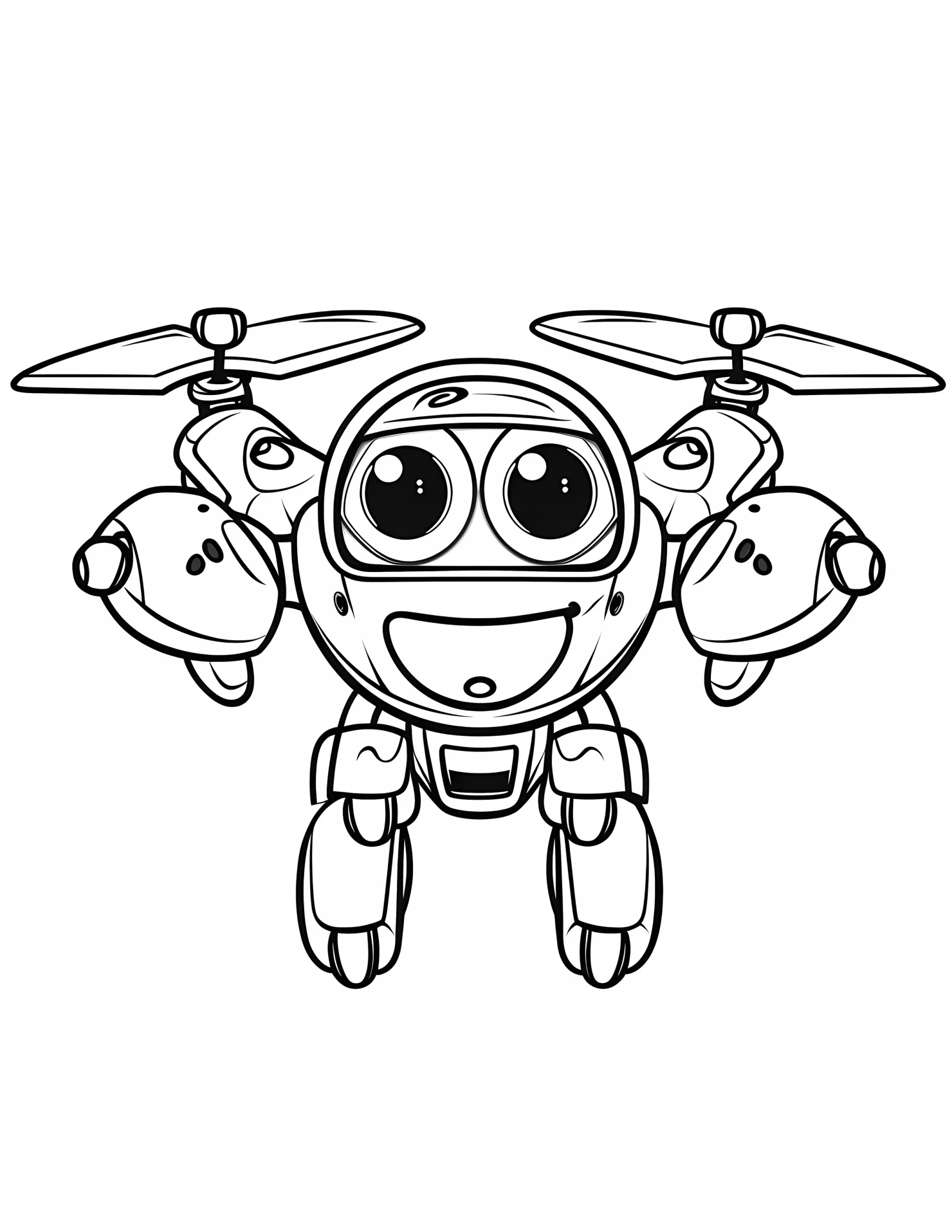 Drone for kids coloring page on white color background #31280