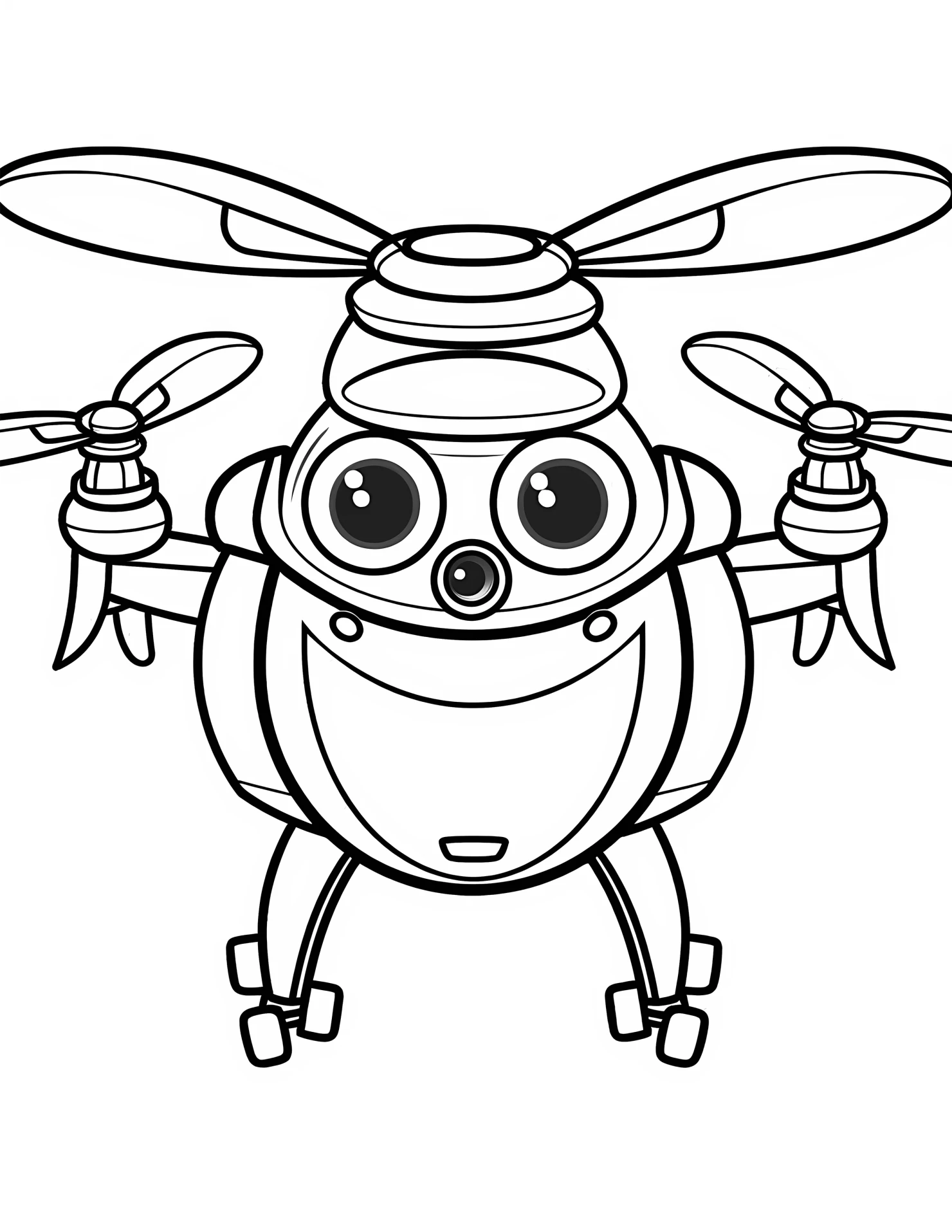 Drone for kids coloring page on white color background #31281