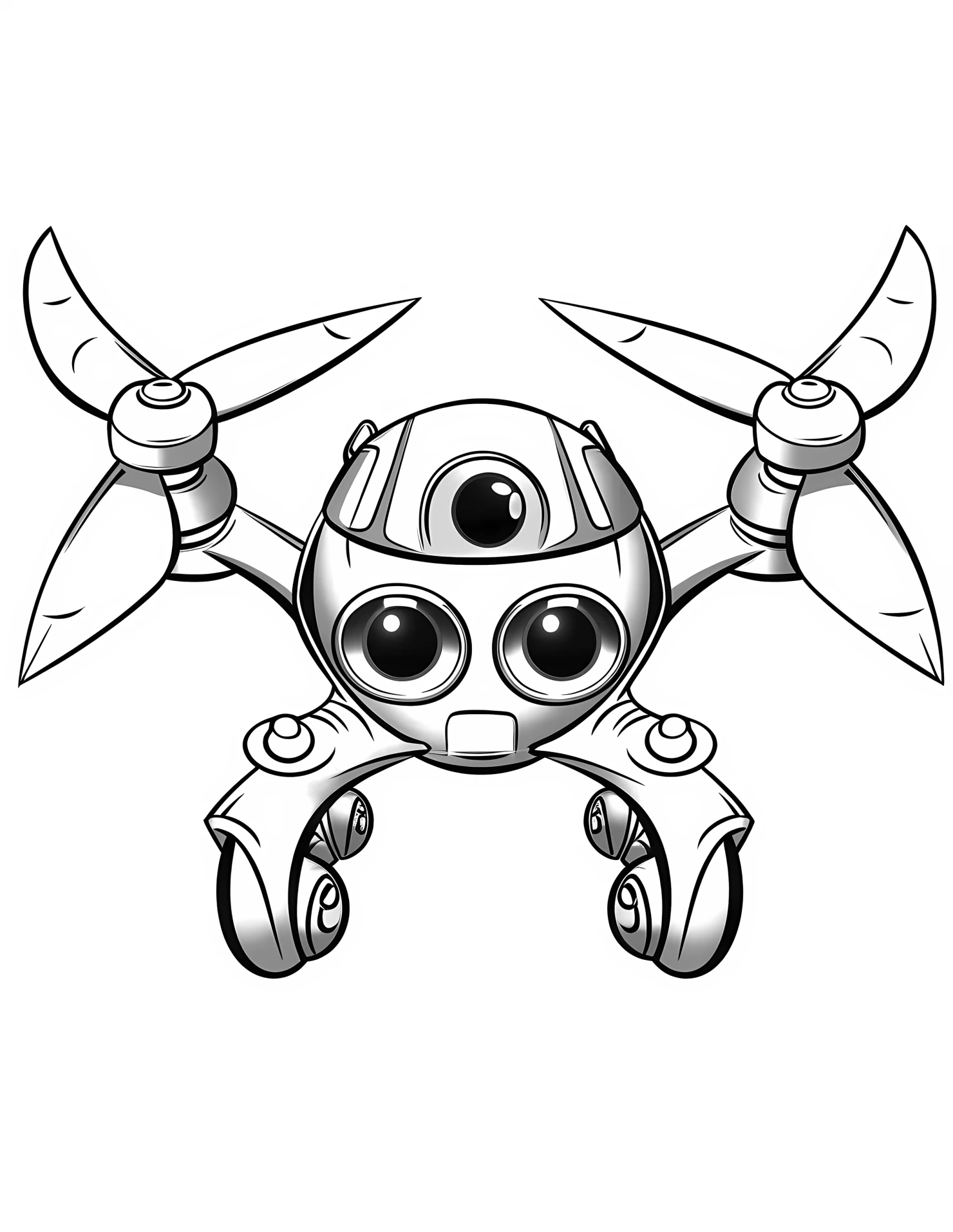 Drone for kids coloring page on white color background #31282