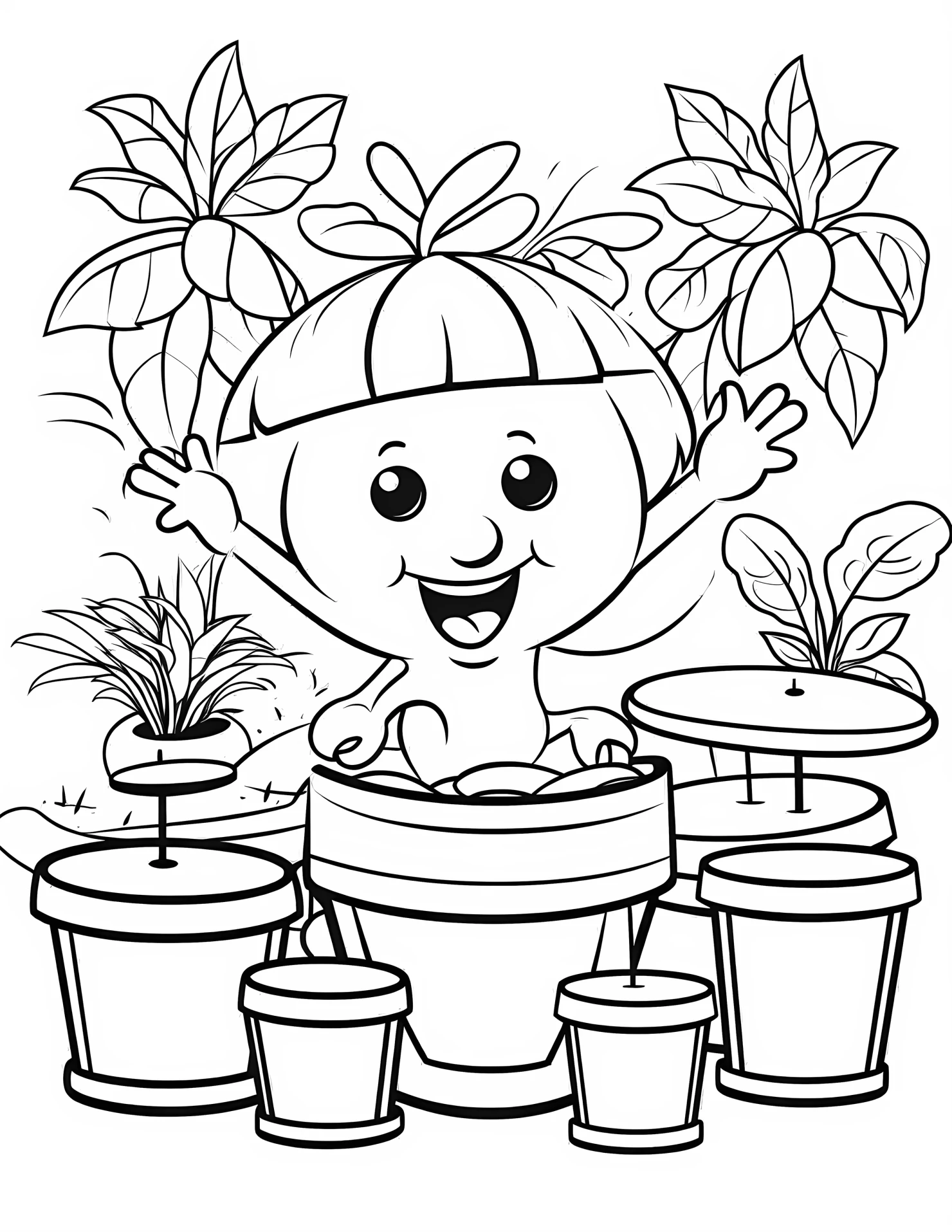 Drums for kids coloring page on white color background #31285