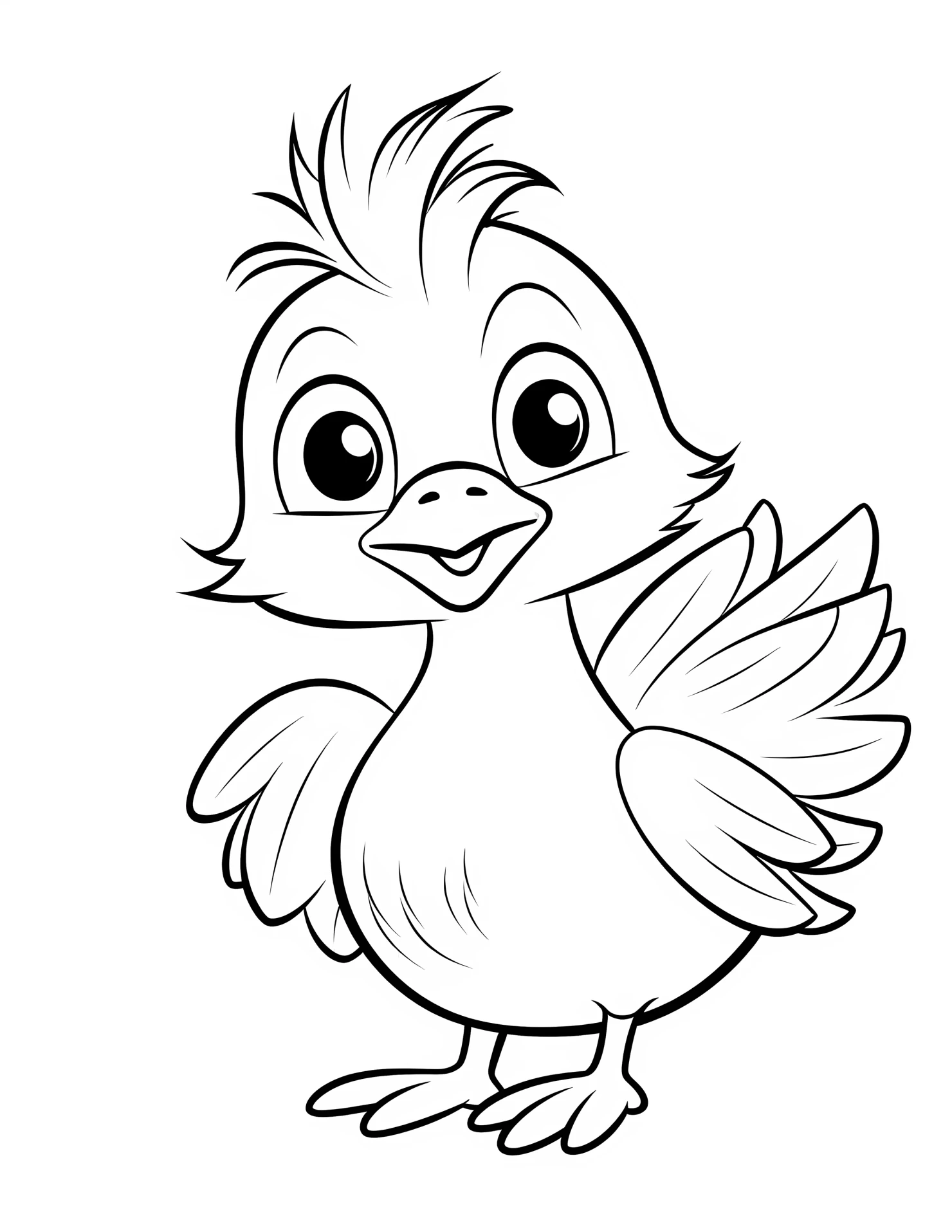Duck for kids coloring page on white color background #31292