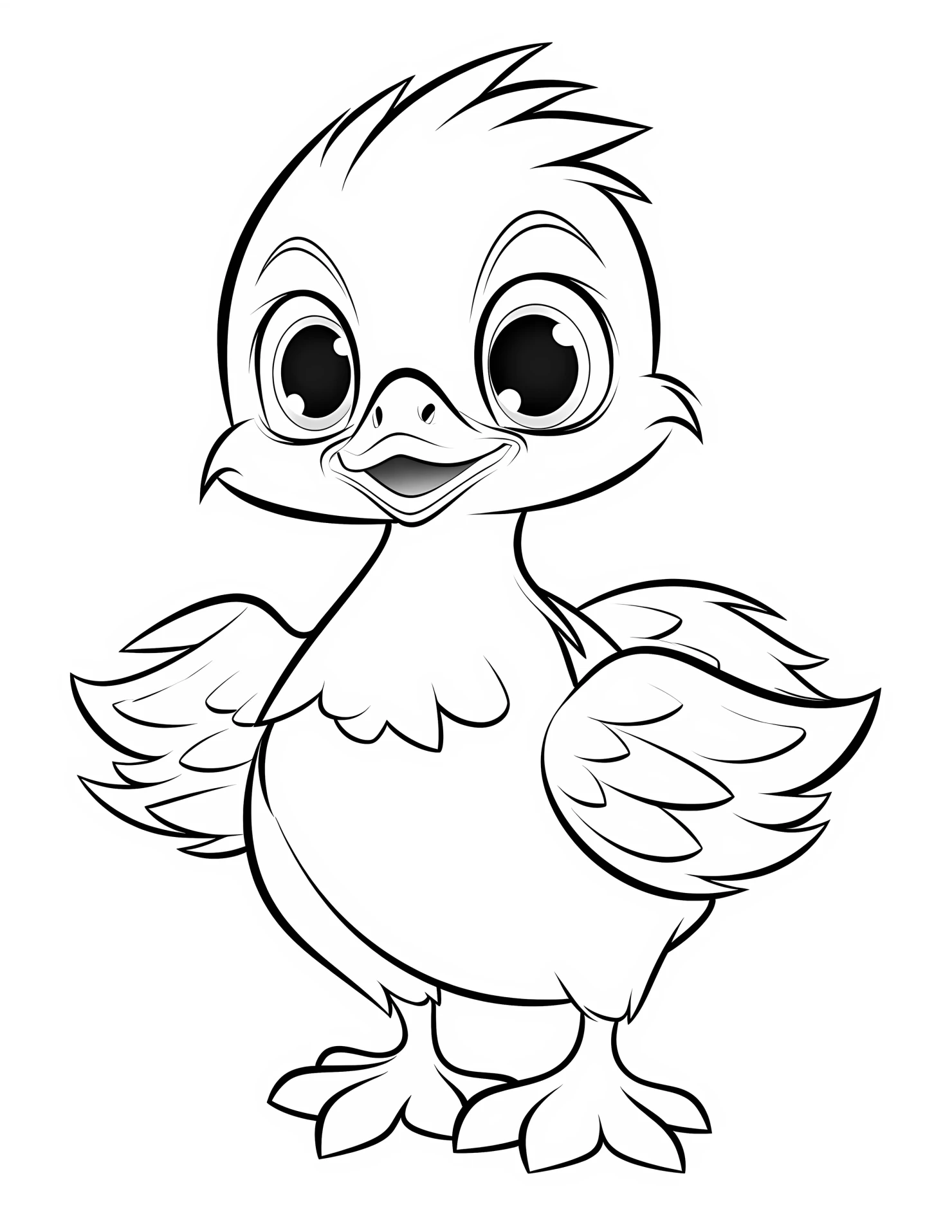 Duck for kids coloring page on white color background #31294