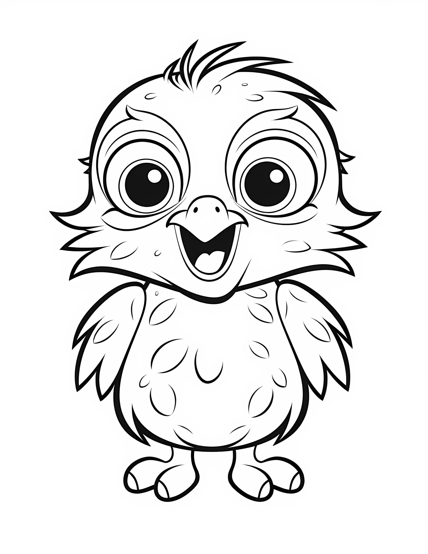 Eagle baby for kids coloring page on white color background #31303