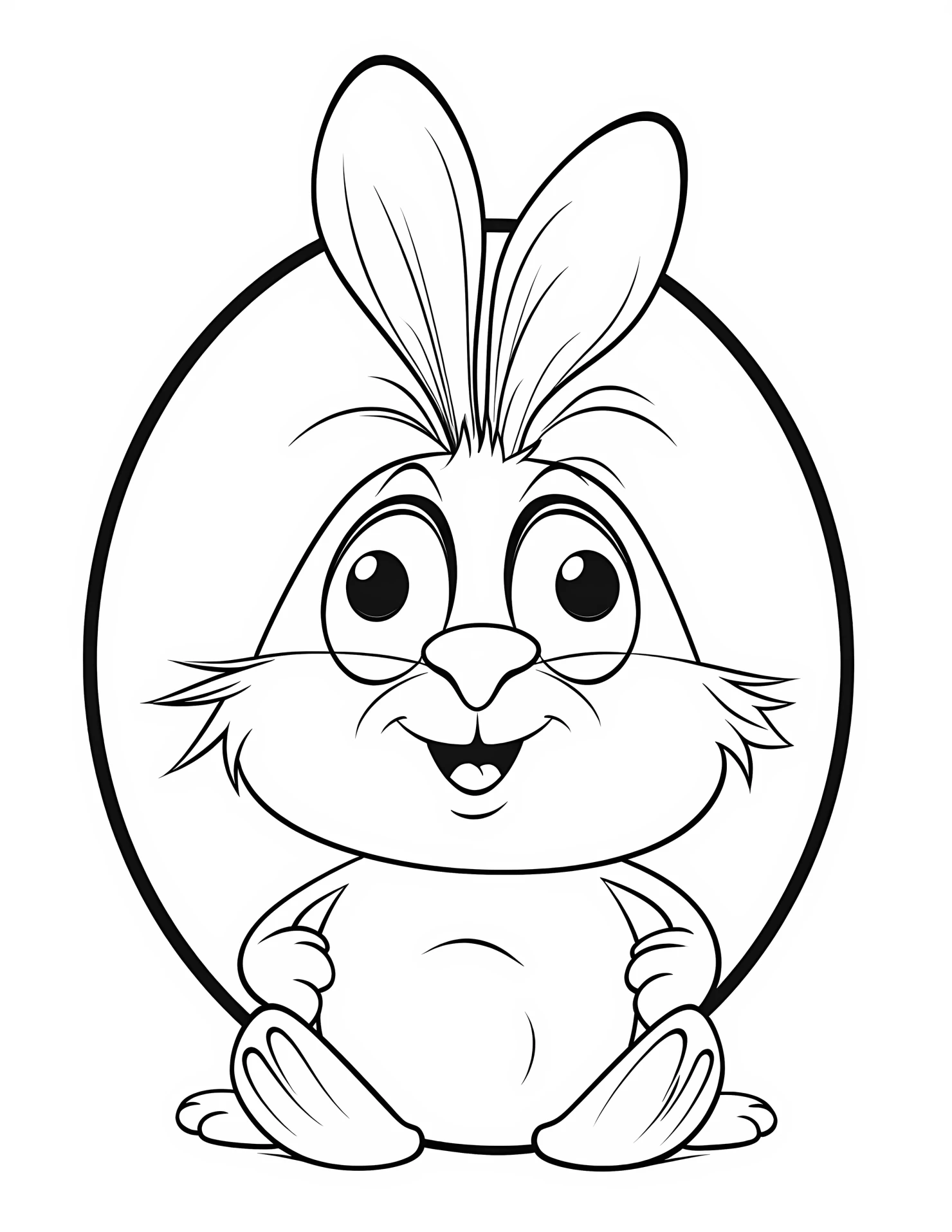 Easter bunny for kids coloring page on white color background #31311