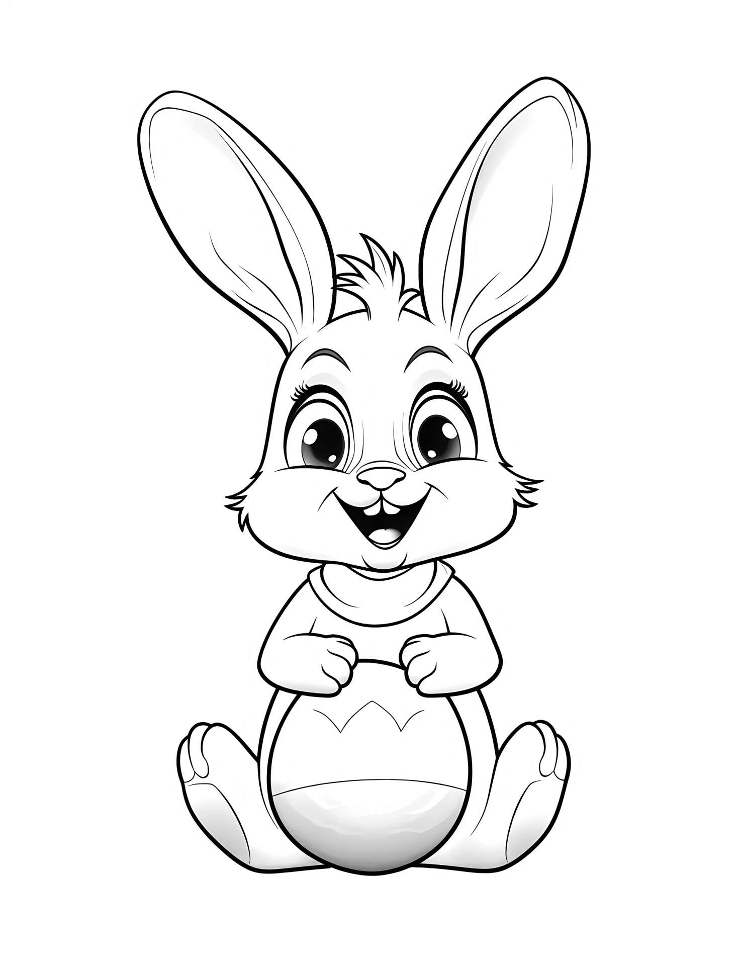 Easter bunny for kids coloring page on white color background #31312