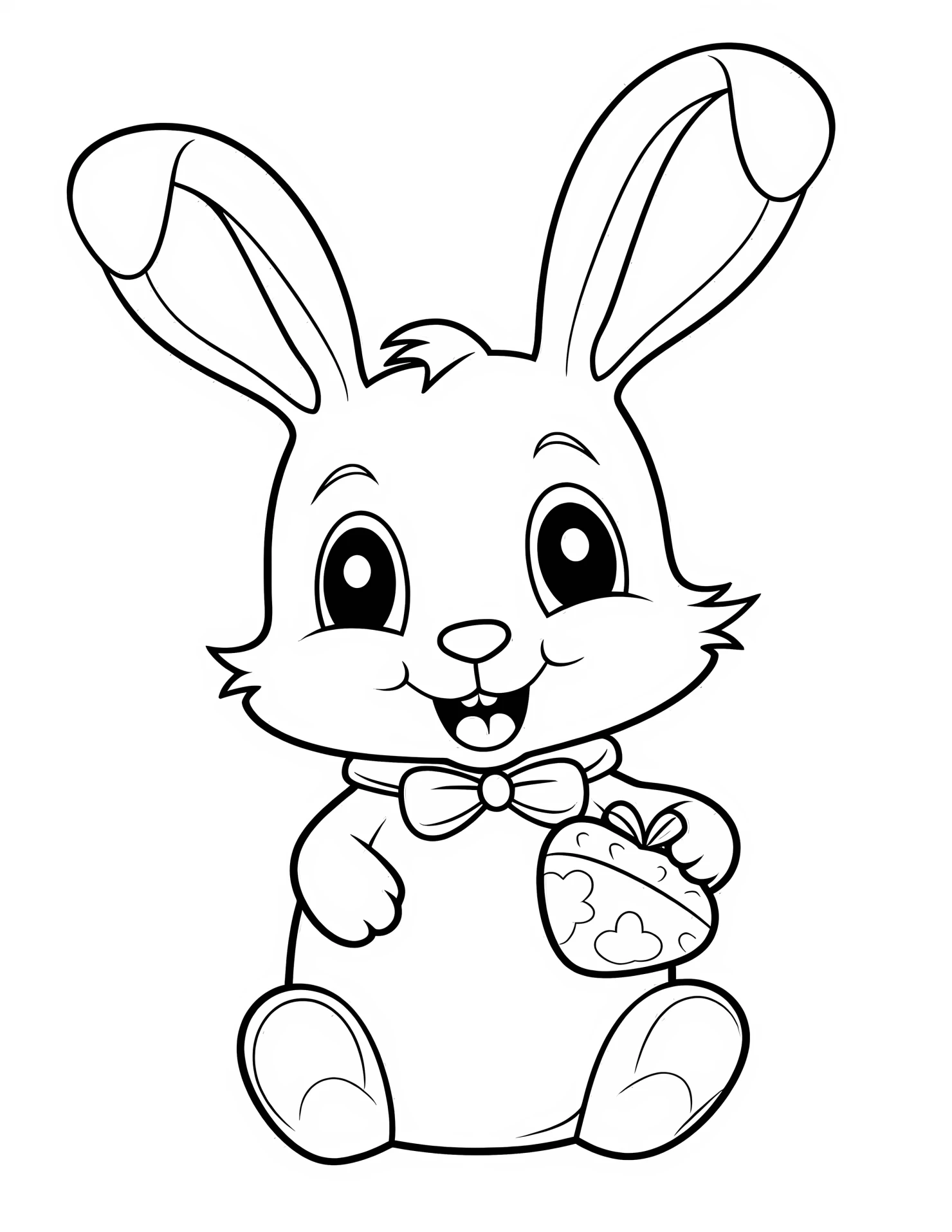 Easter bunny for kids coloring page on white color background #31314