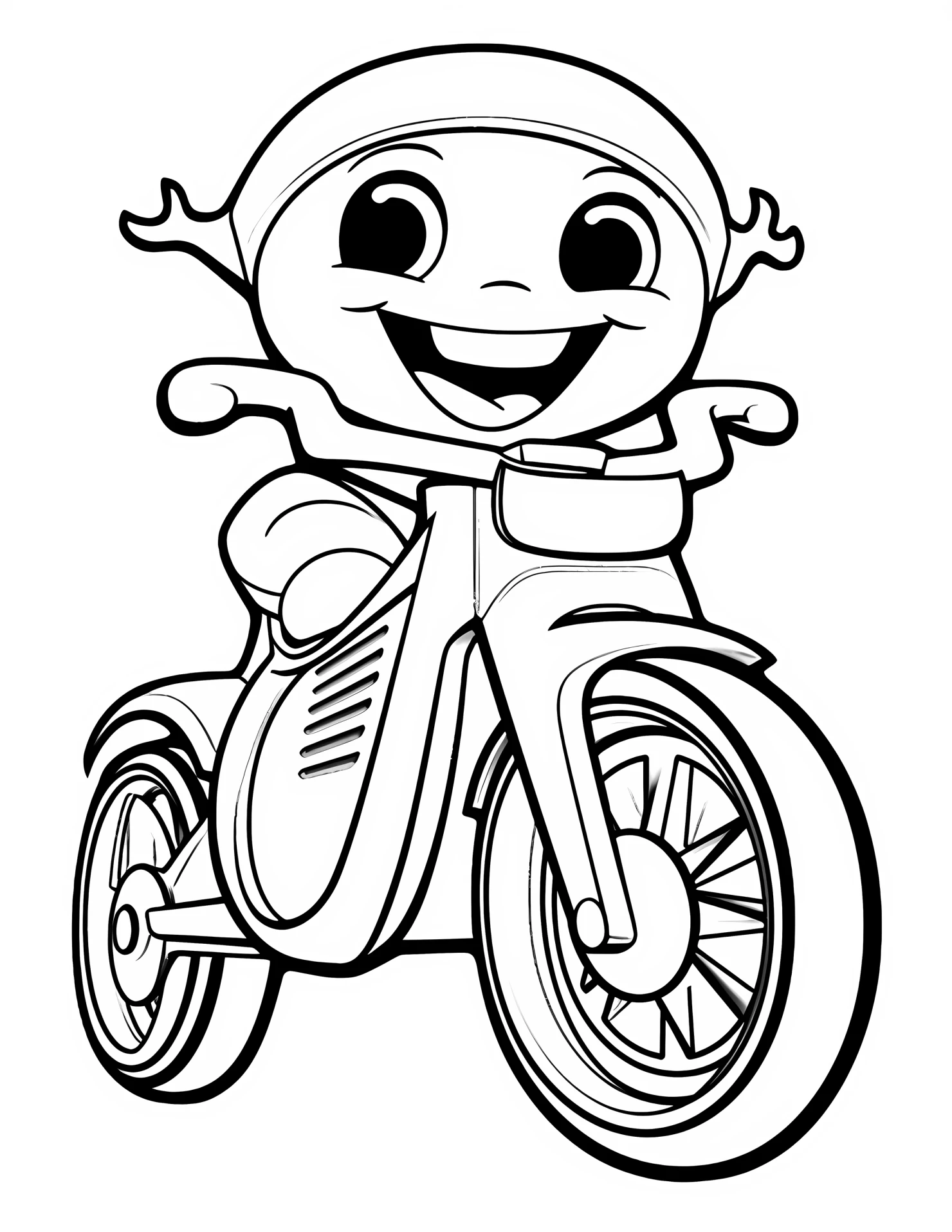 Electric bike for kids coloring page on white color background #31331