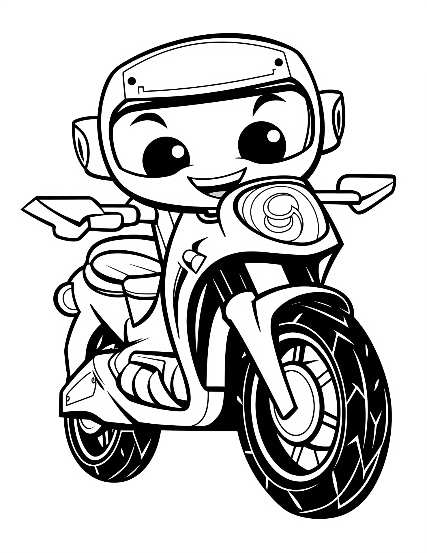 Electric bike for kids coloring page on white color background #31332