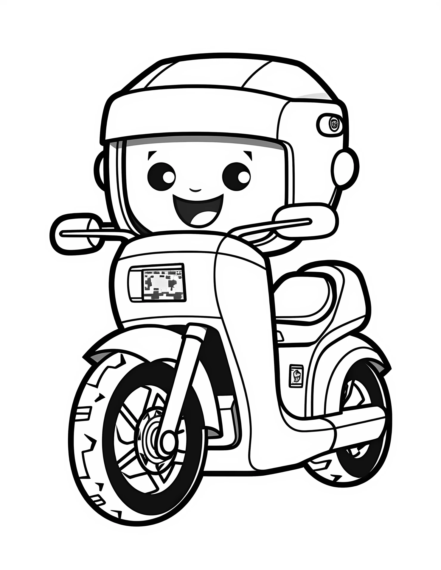 Electric bike for kids coloring page on white color background #31333